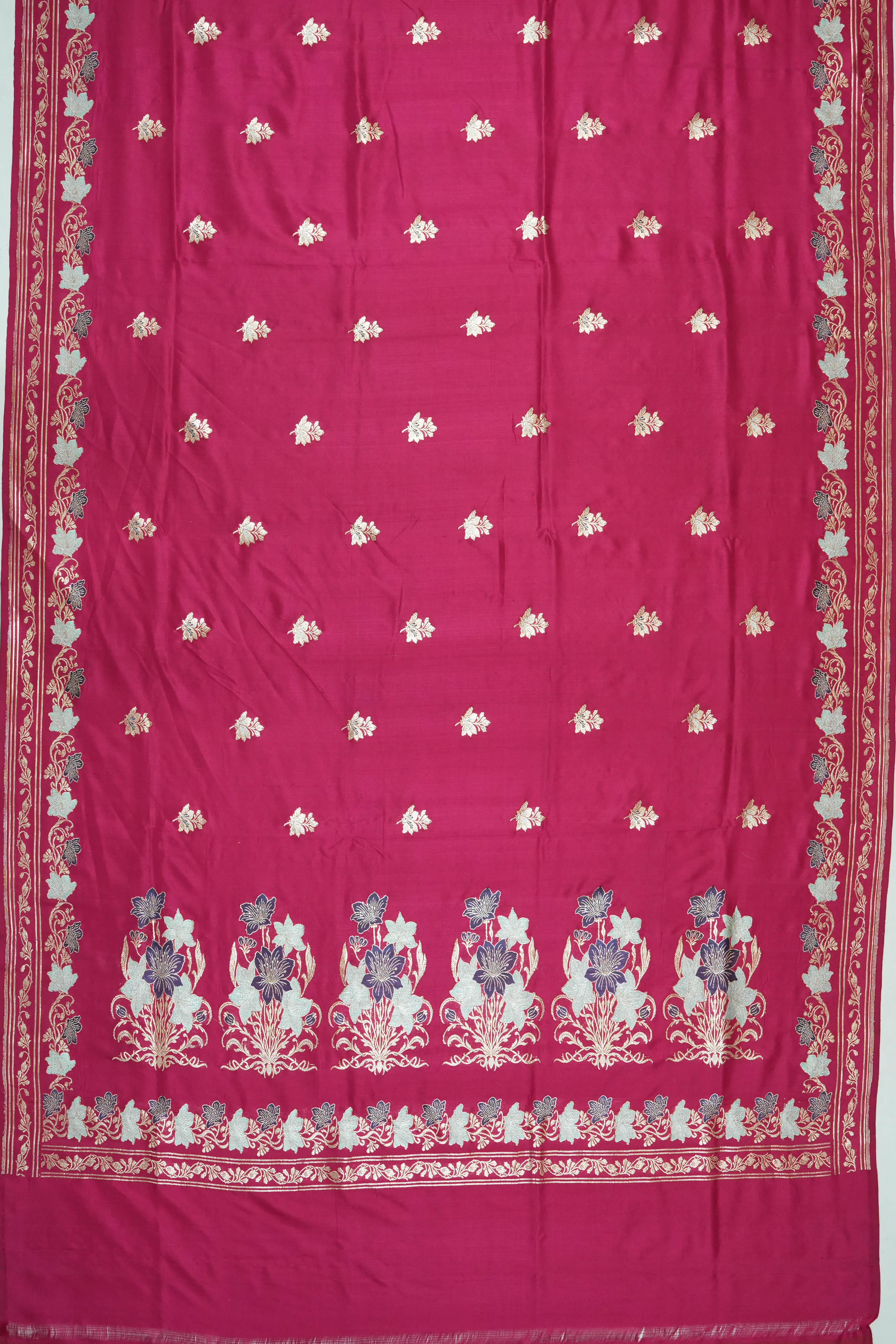 Banarasi Silk Butta Red Saree
