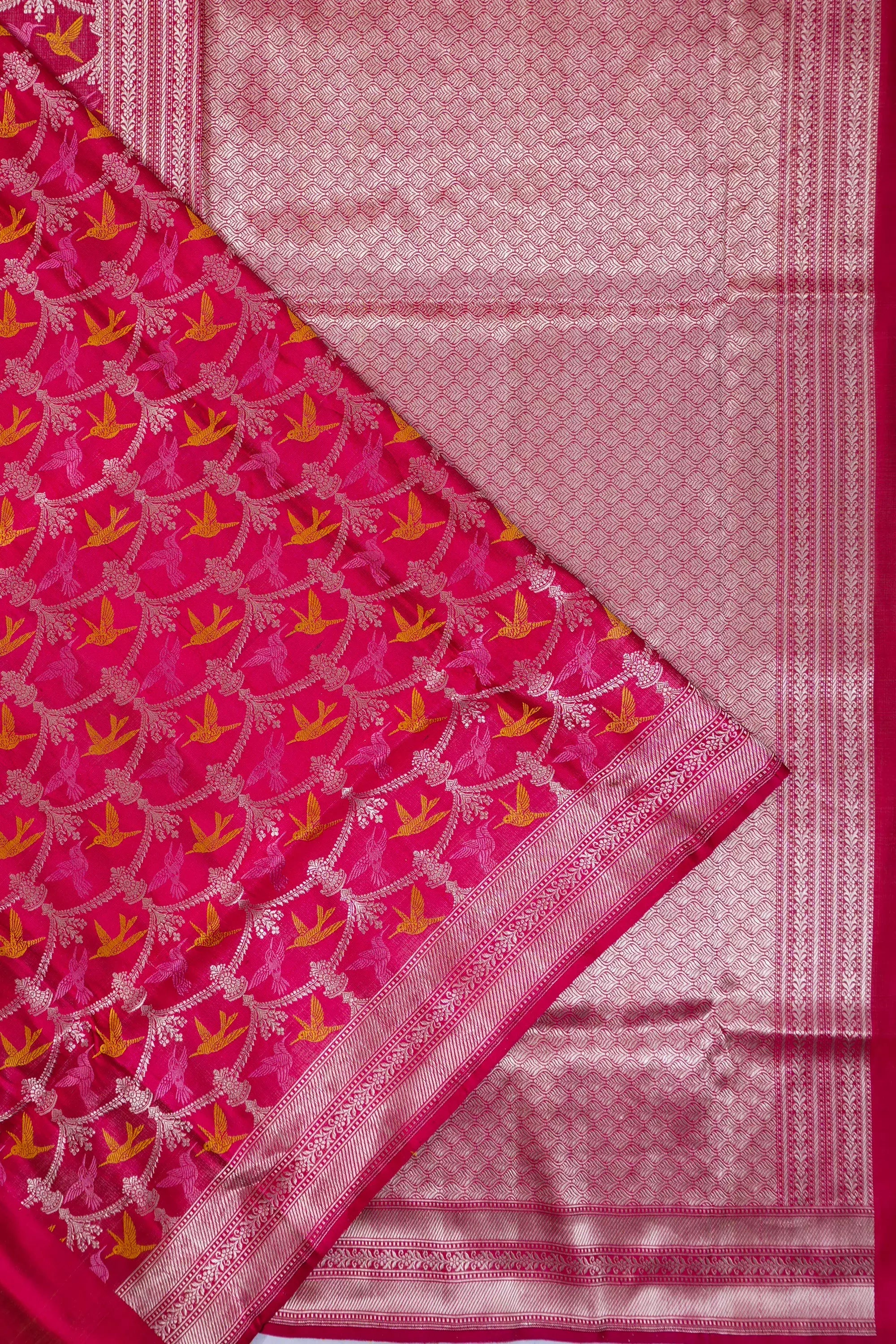 Banarasi Silk Butta Red Saree