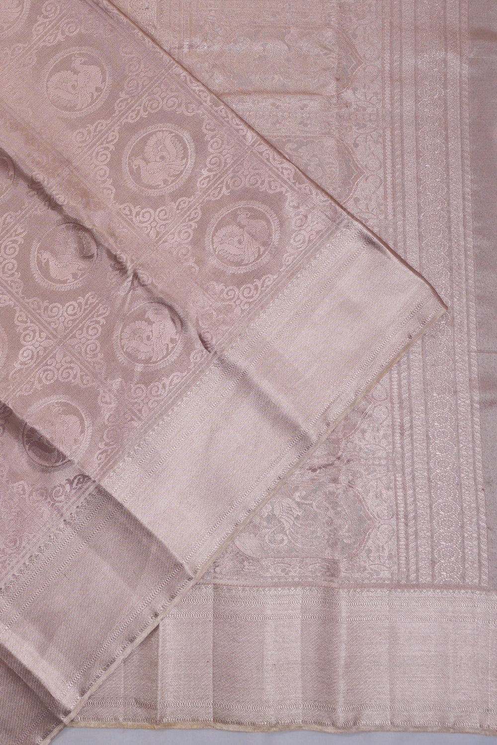 Taranga Kanchi Silk Brocade Dust Pink Saree