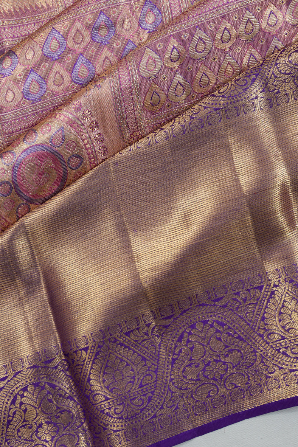 Taranga Kanchi Silk Tissue Lavender Saree