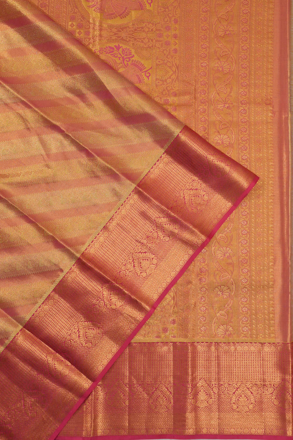 Taranga Kanchi Silk Tissue Brocade Pink Saree
