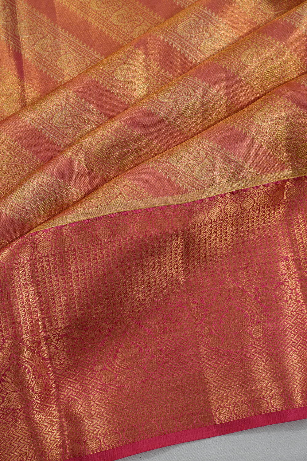 Taranga Kanchi Silk Tissue Brocade Pink Saree