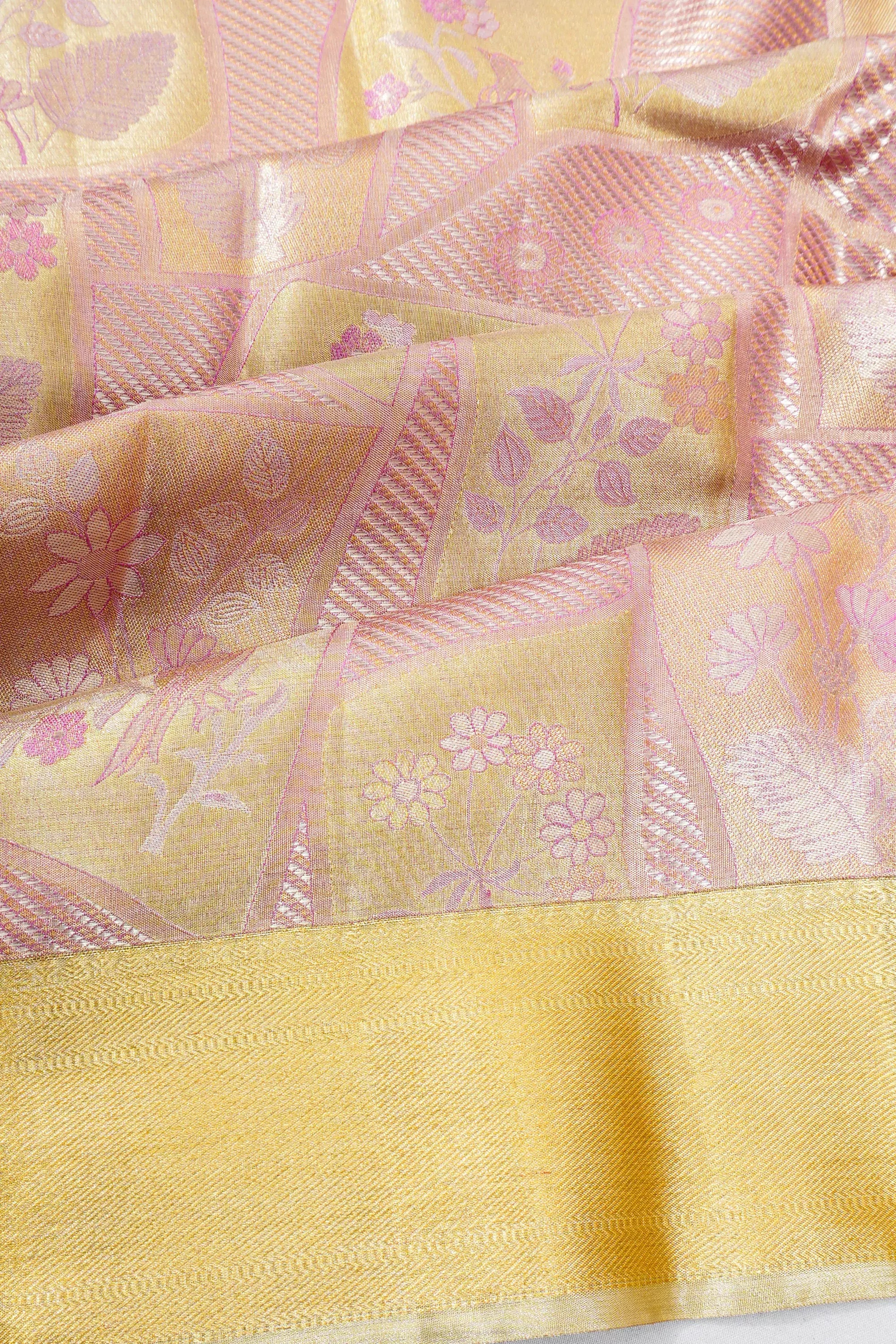 Taranga Kanchi Silk Tissue Brocade Snuff Saree