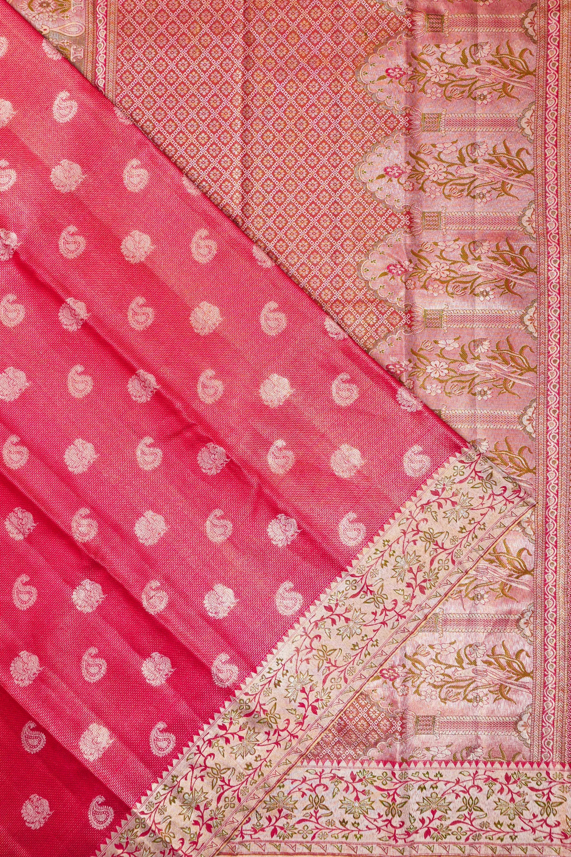 Taranga Kanchi Silk Brocade Red Saree