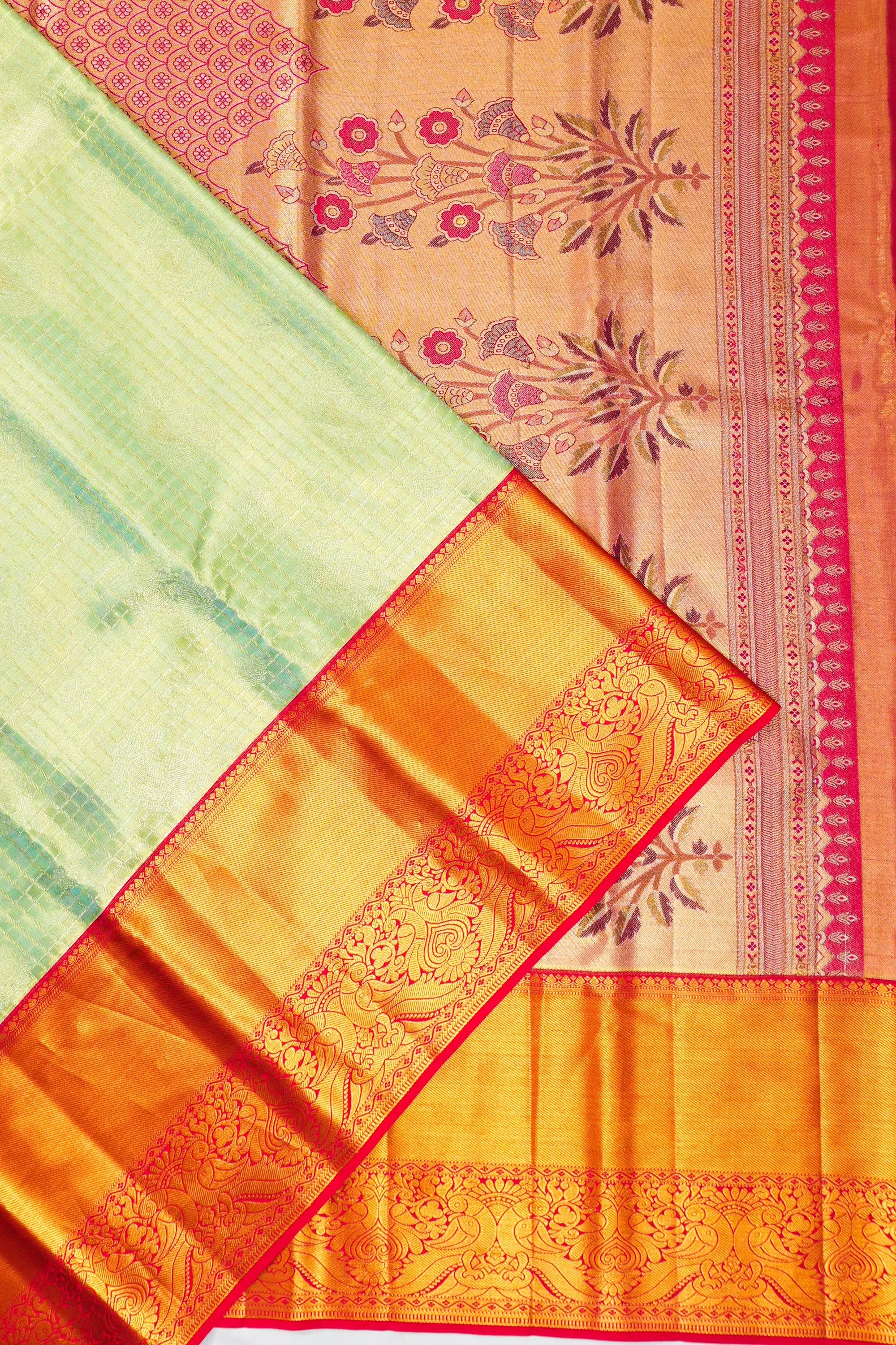 Taranga Kanchi Silk Brocade Sea Green Saree