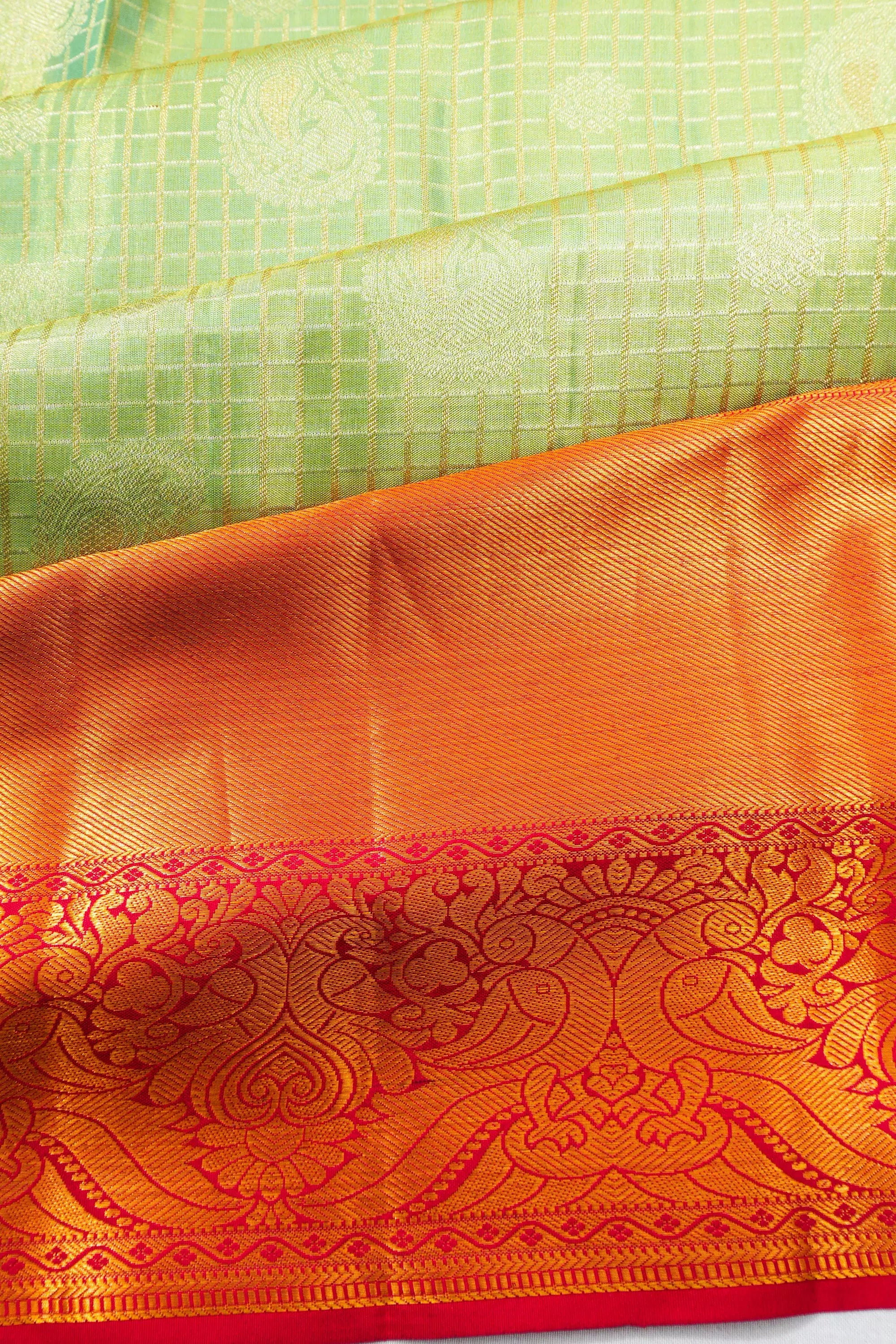 Taranga Kanchi Silk Brocade Sea Green Saree
