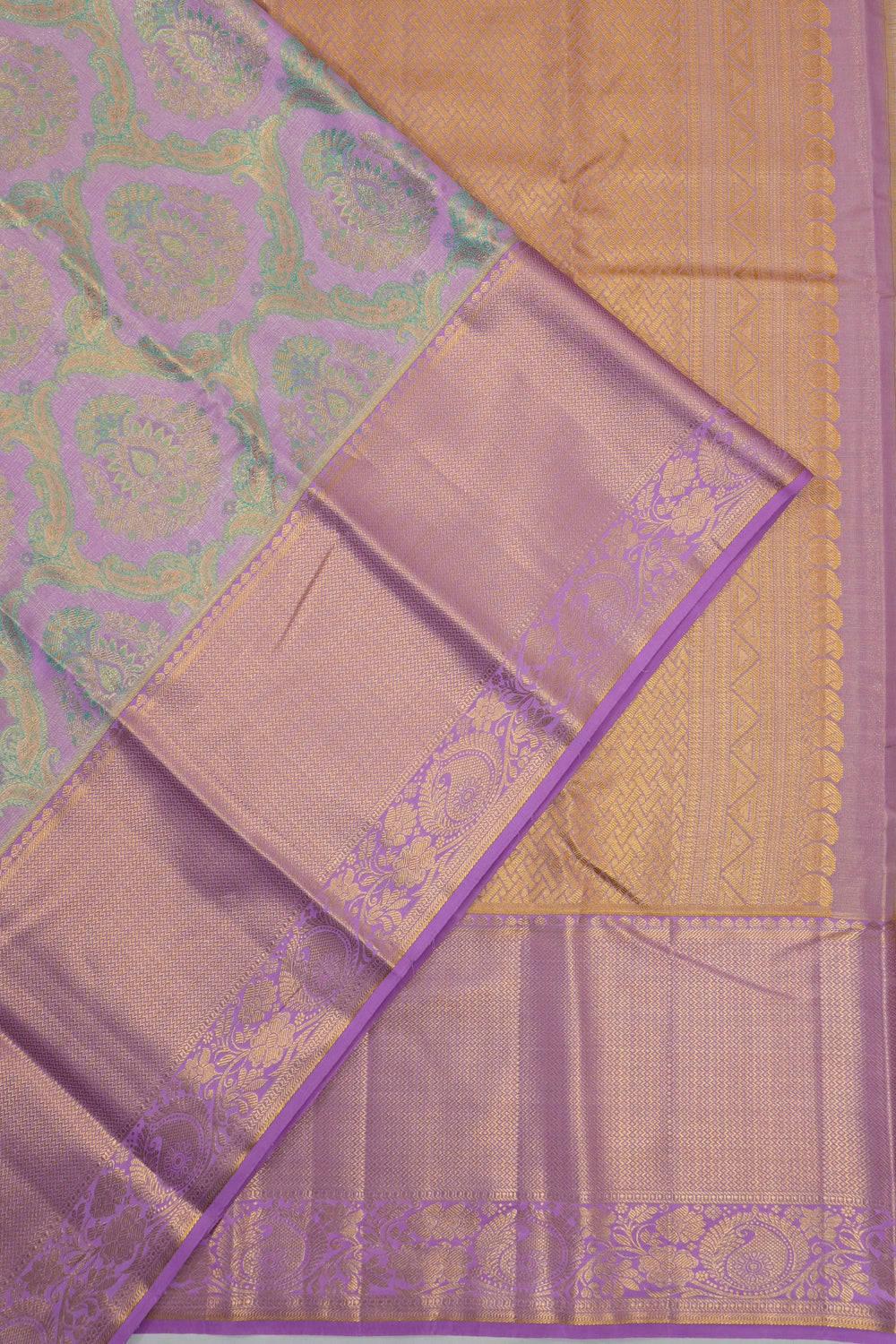 Taranga Kanchi Silk Tissue Brocade Lavender Saree