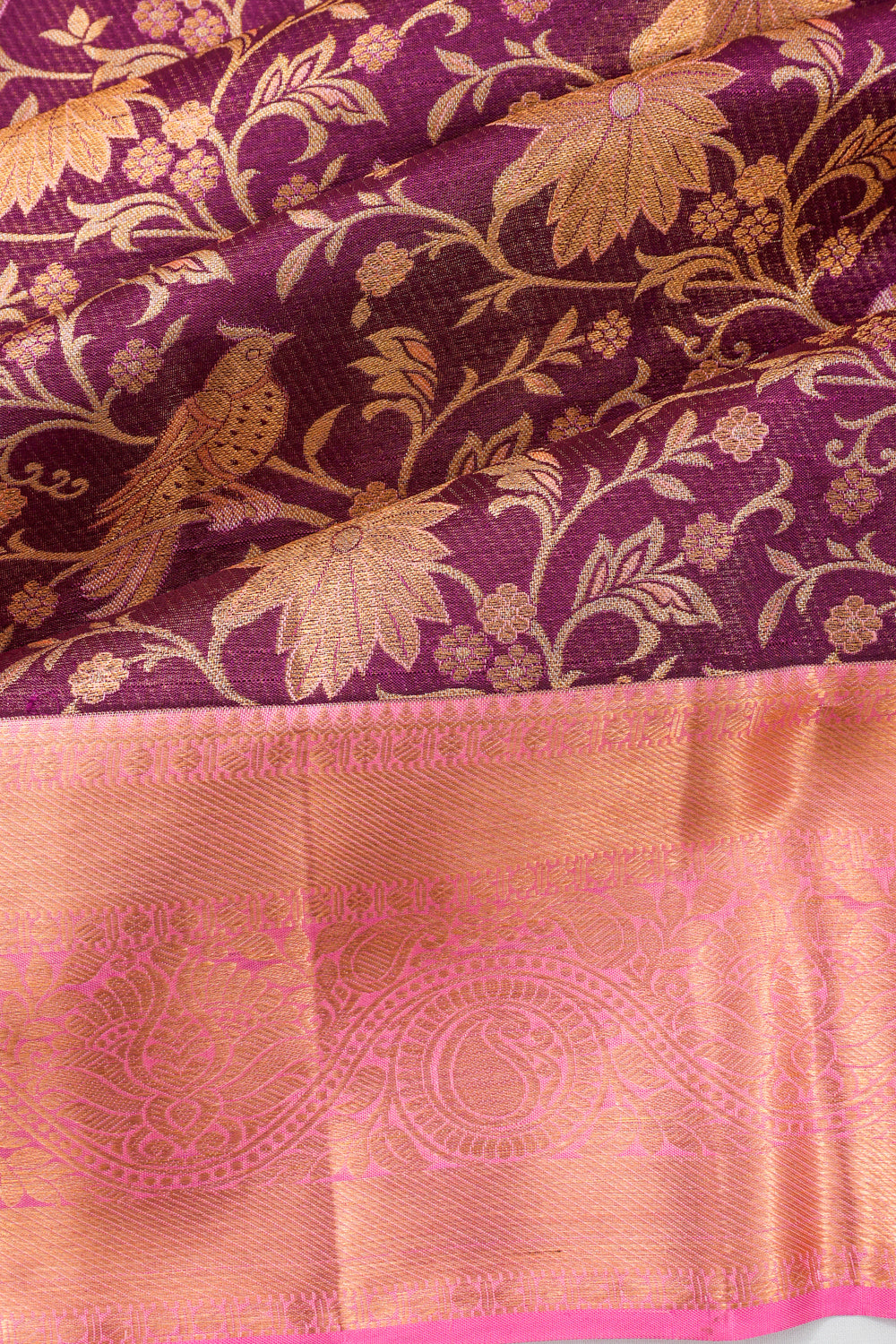 Taranga Kanchi Silk Jaal Purple Saree