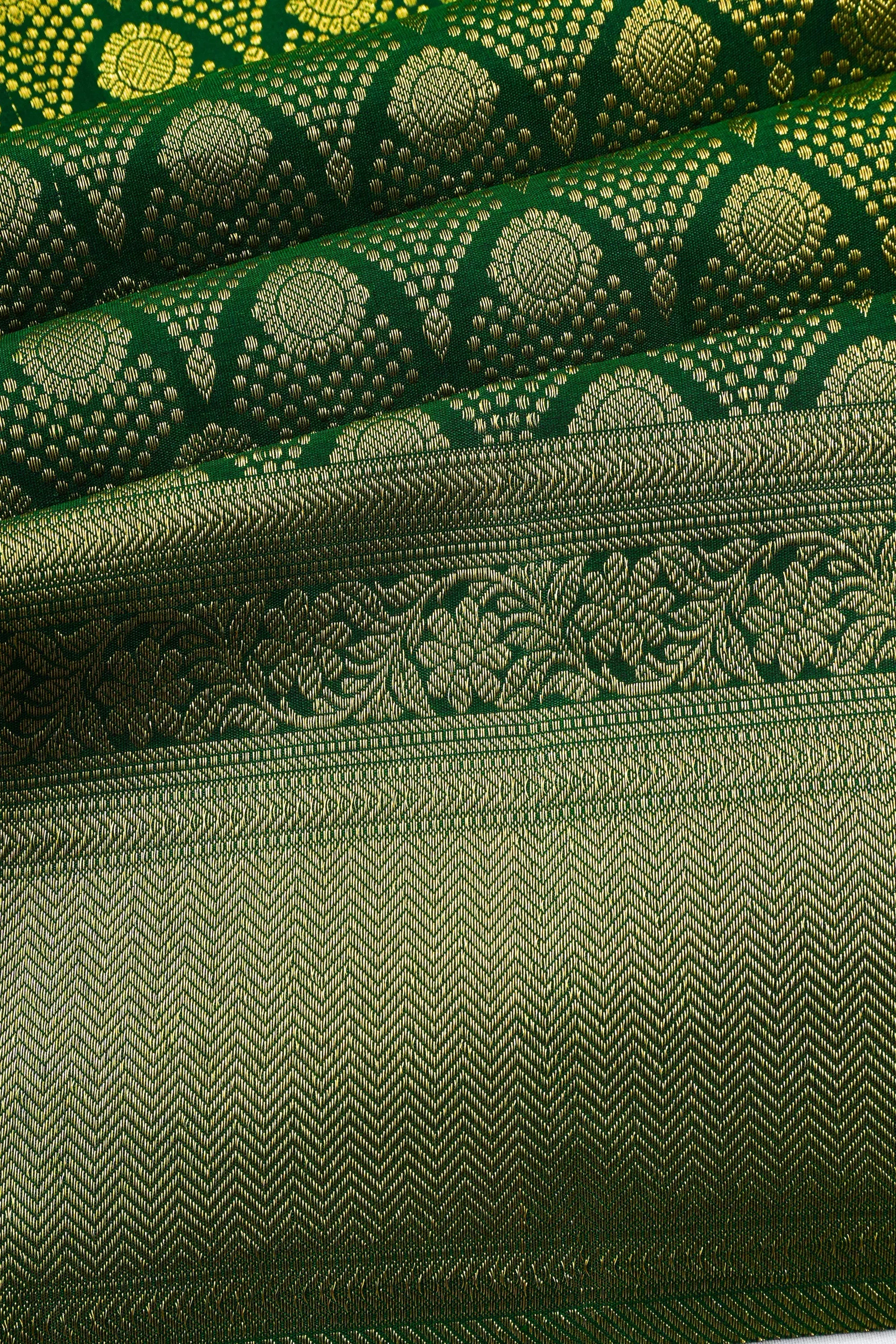 Taranga Kanchi Silk Brocade Green Saree