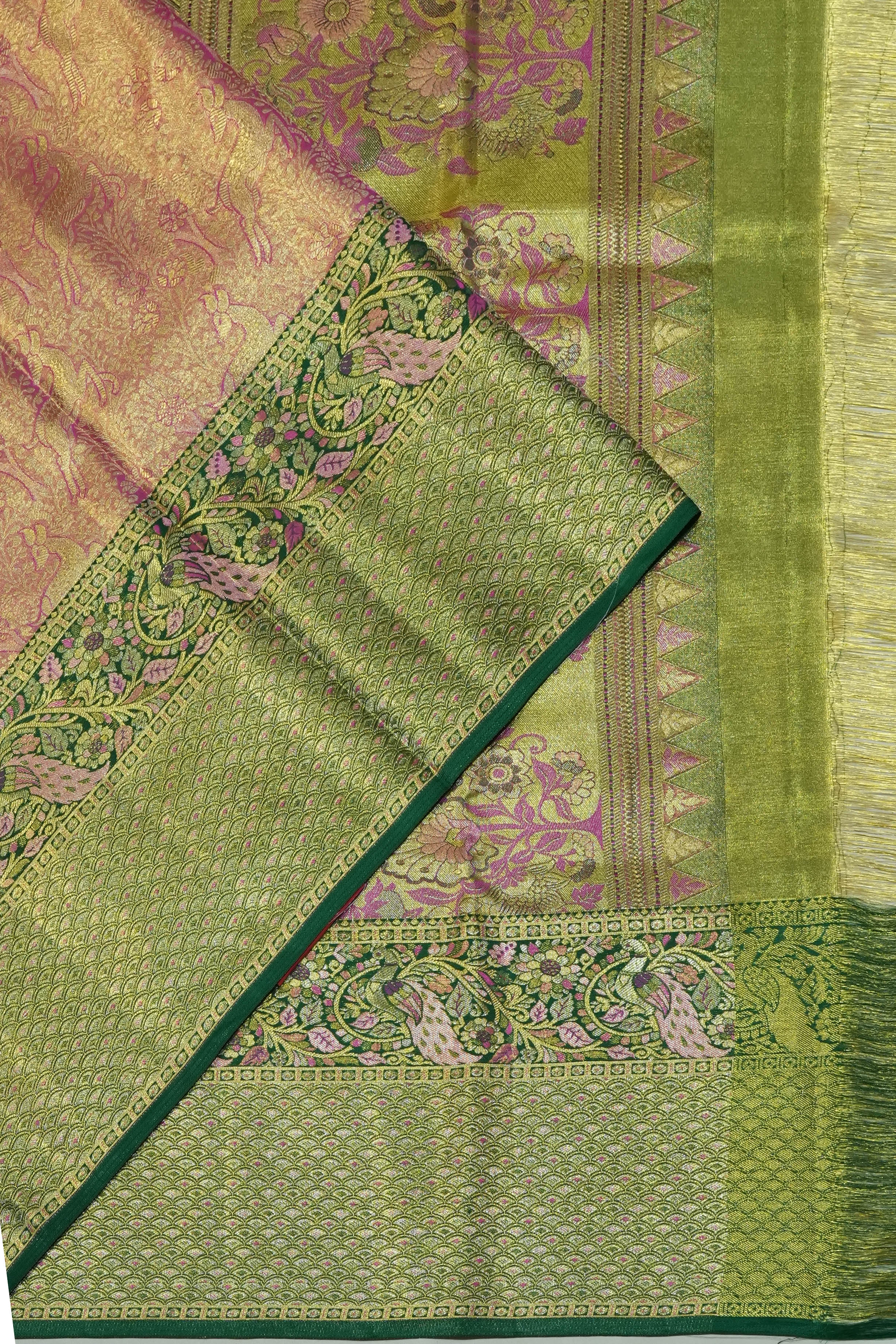 Taranga Kanchi Silk Tissue Brocade Pink Saree