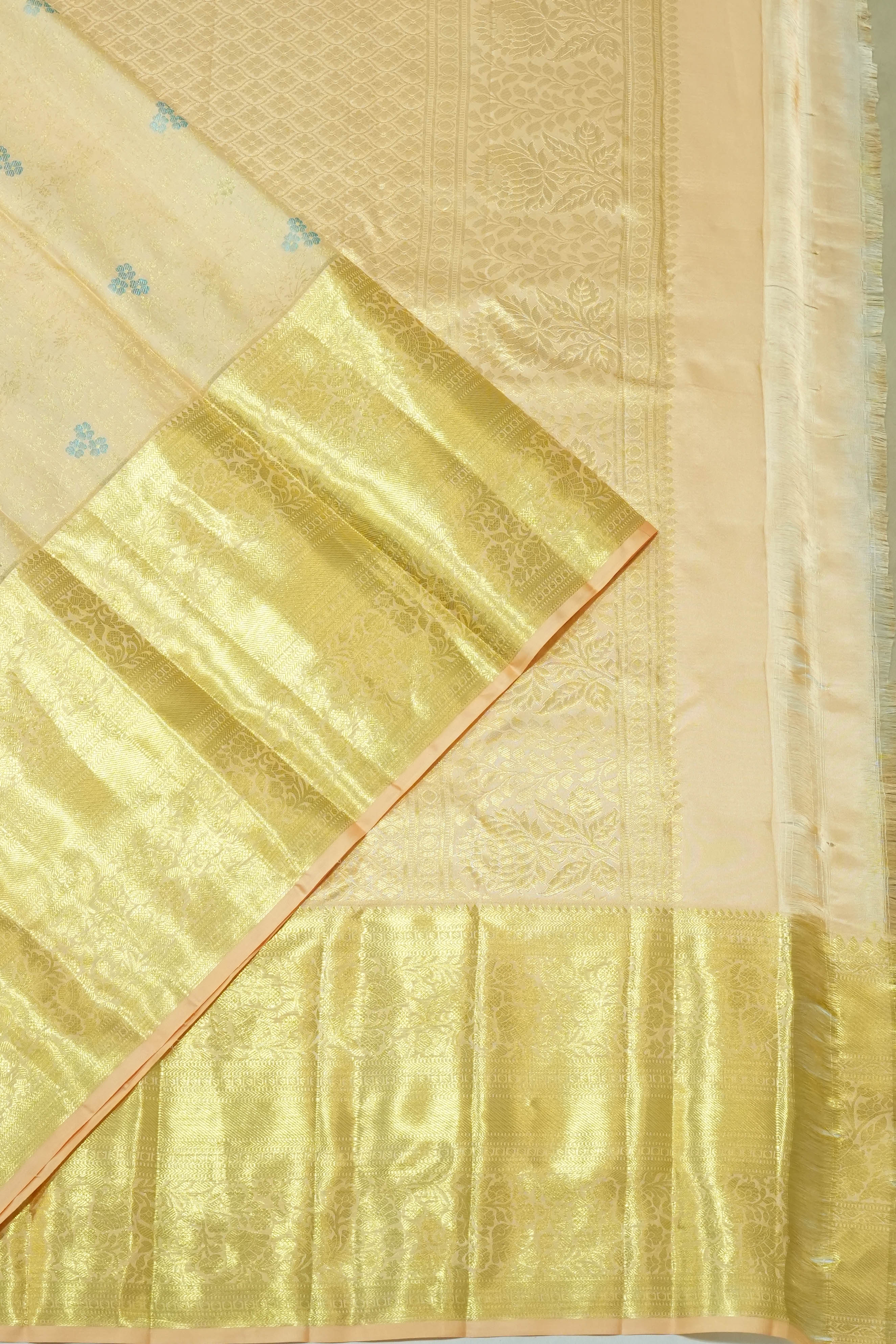 Dharmavaram Silk Brocade Cream Saree