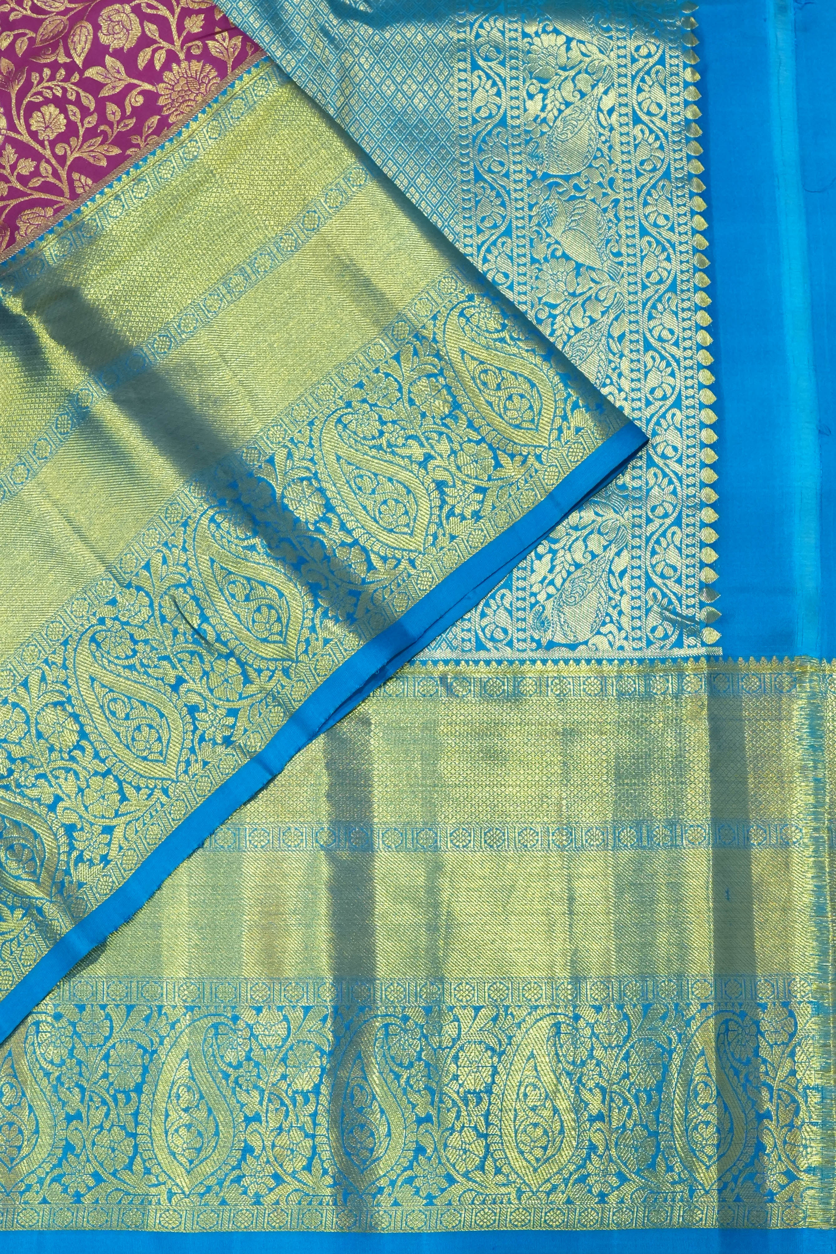 Dharmavaram Silk Brocade Purple Saree