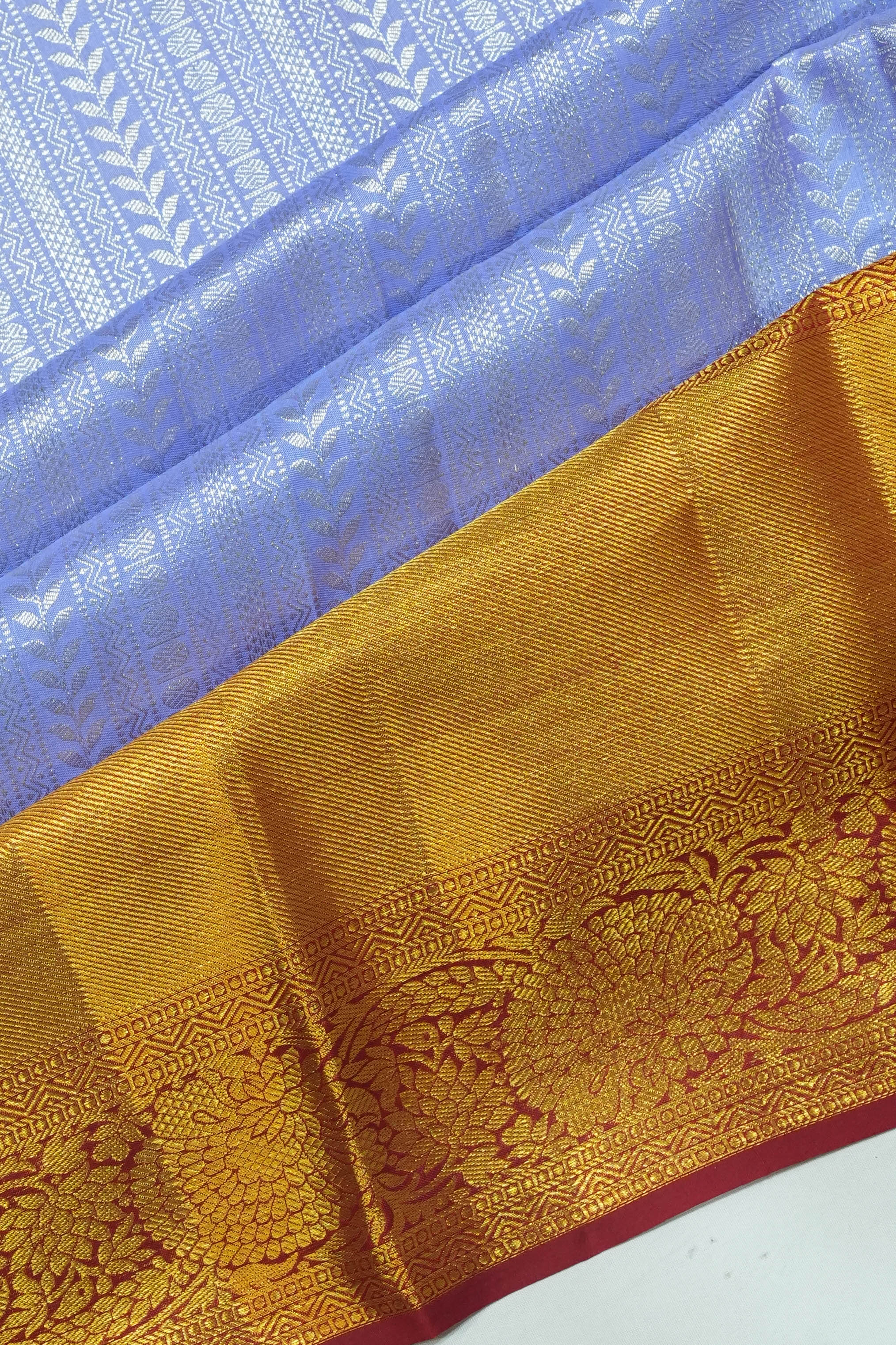 Dharmavaram Silk Brocade Blue Saree