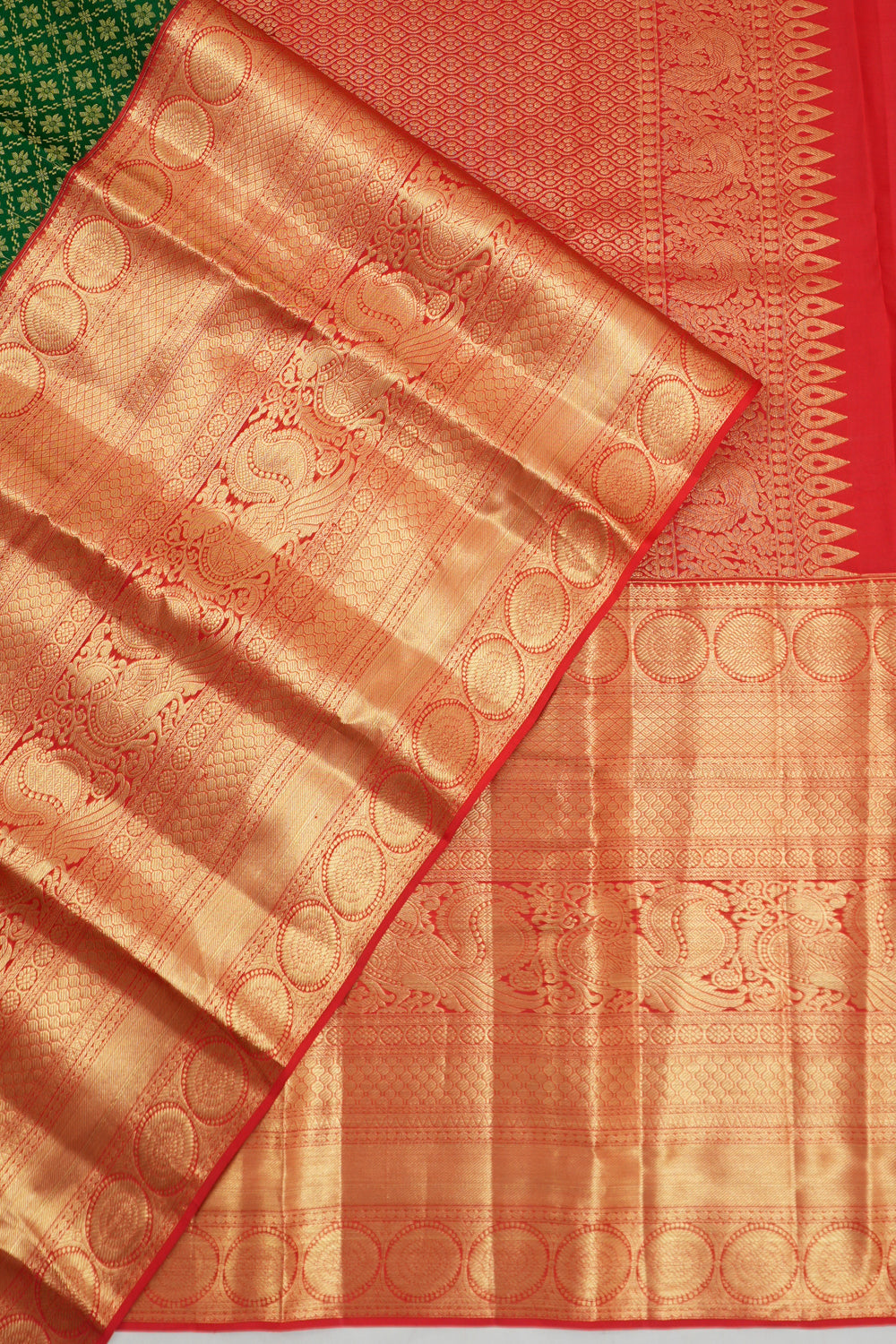 Dharmavaram Silk Butta Green Saree