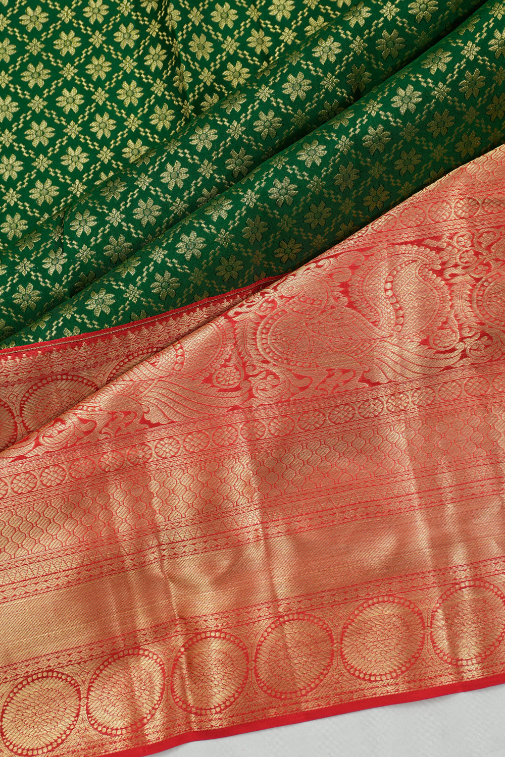 Dharmavaram Silk Butta Green Saree