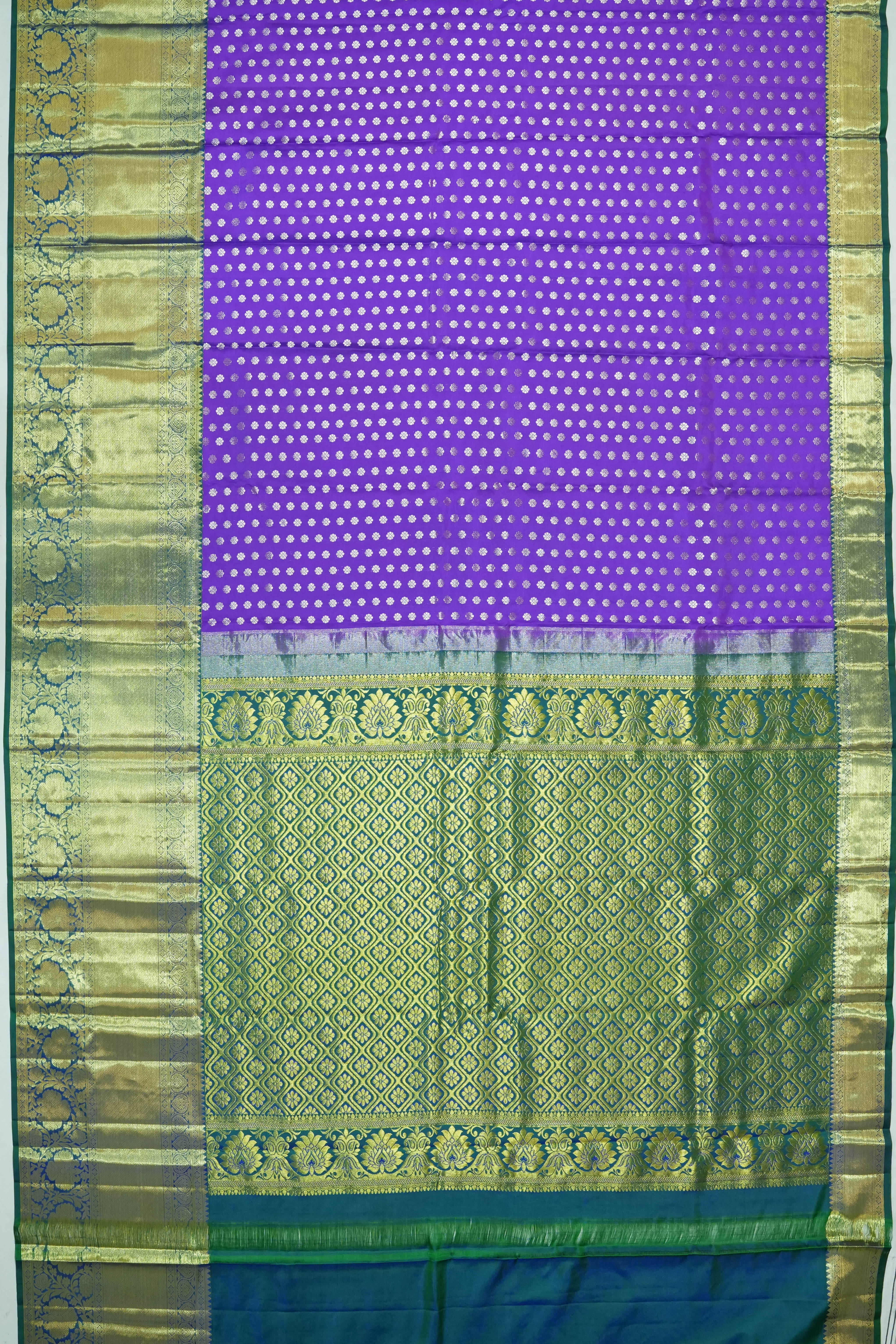 Dharmavaram Silk Brocade Violet Saree