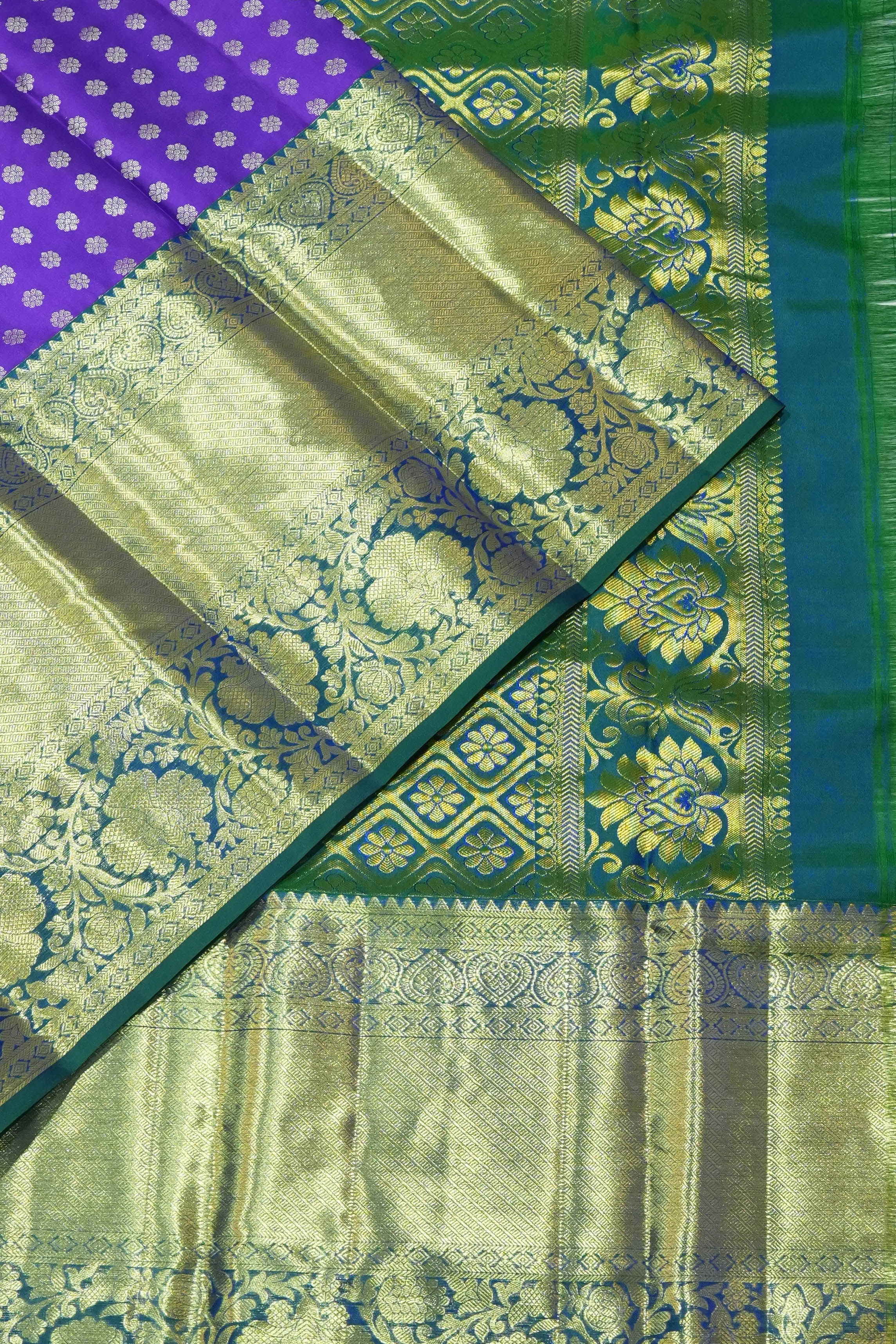 Dharmavaram Silk Brocade Violet Saree
