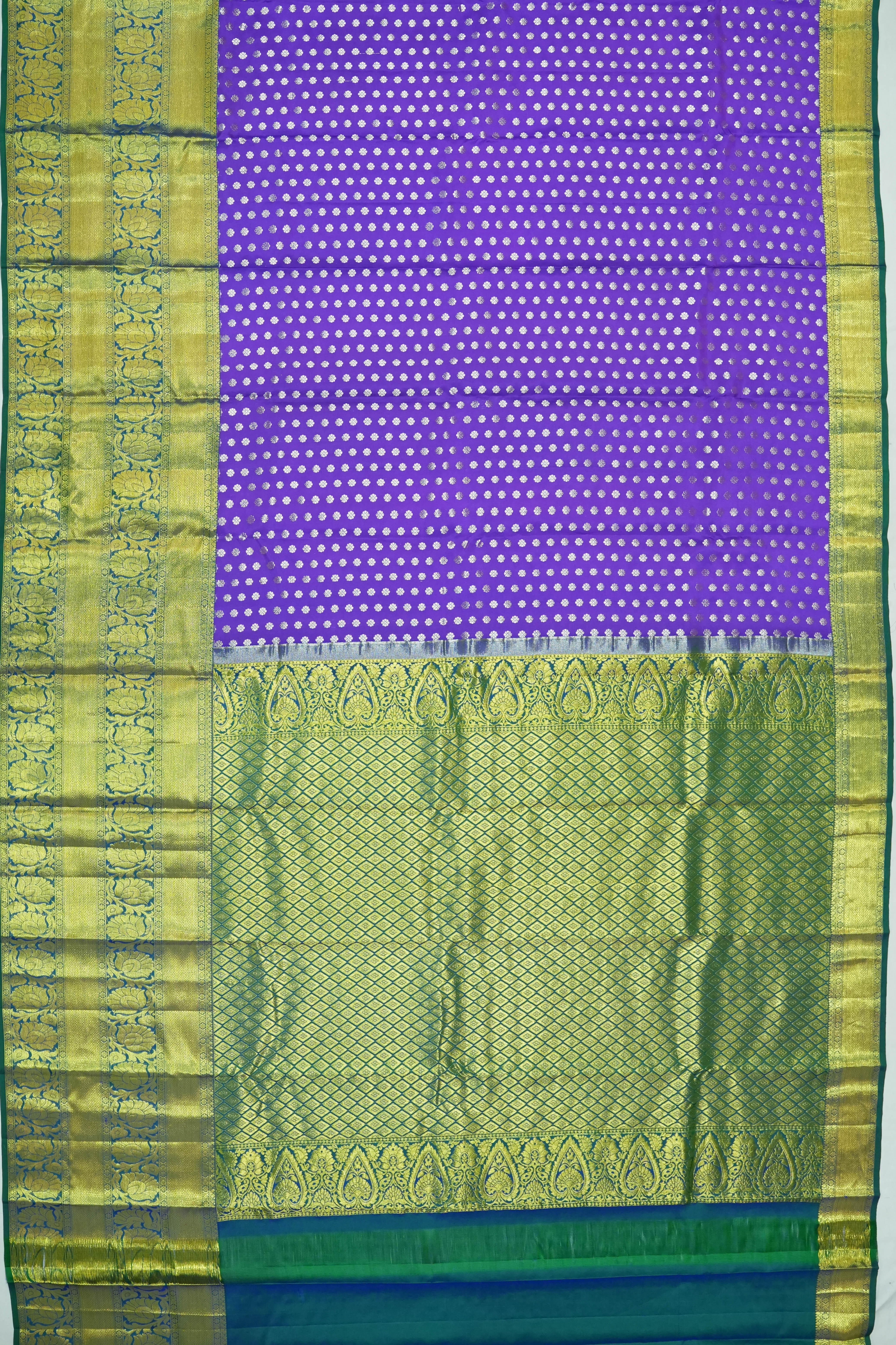 Dharmavaram Silk Brocade Violet Saree