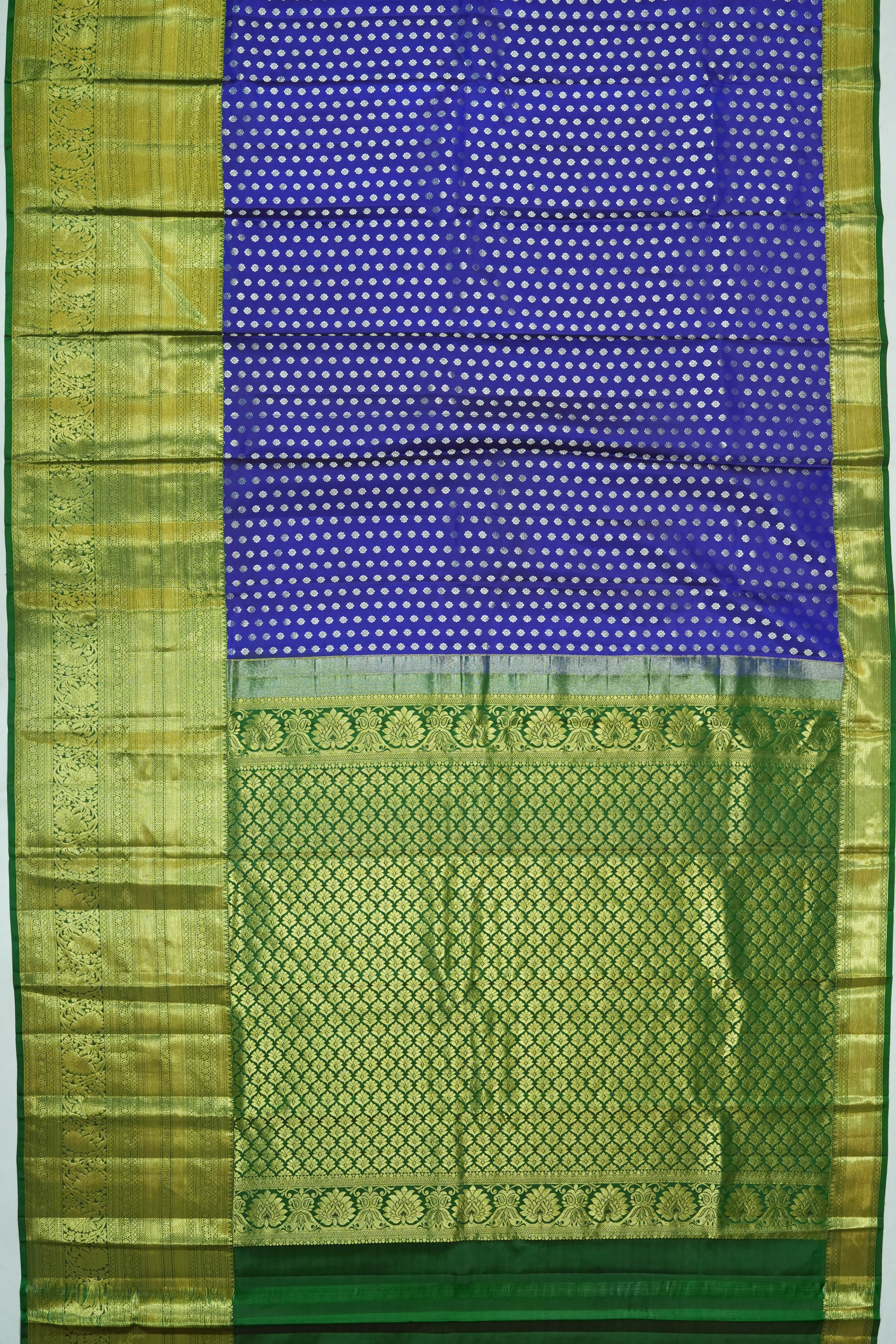 Dharmavaram Silk Brocade Royal Blue Saree