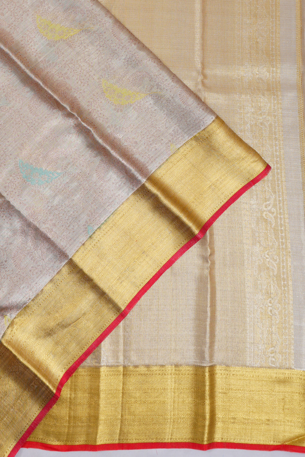 Taranga Kanchi Silk Tissue Brocade Pastel Pink Saree