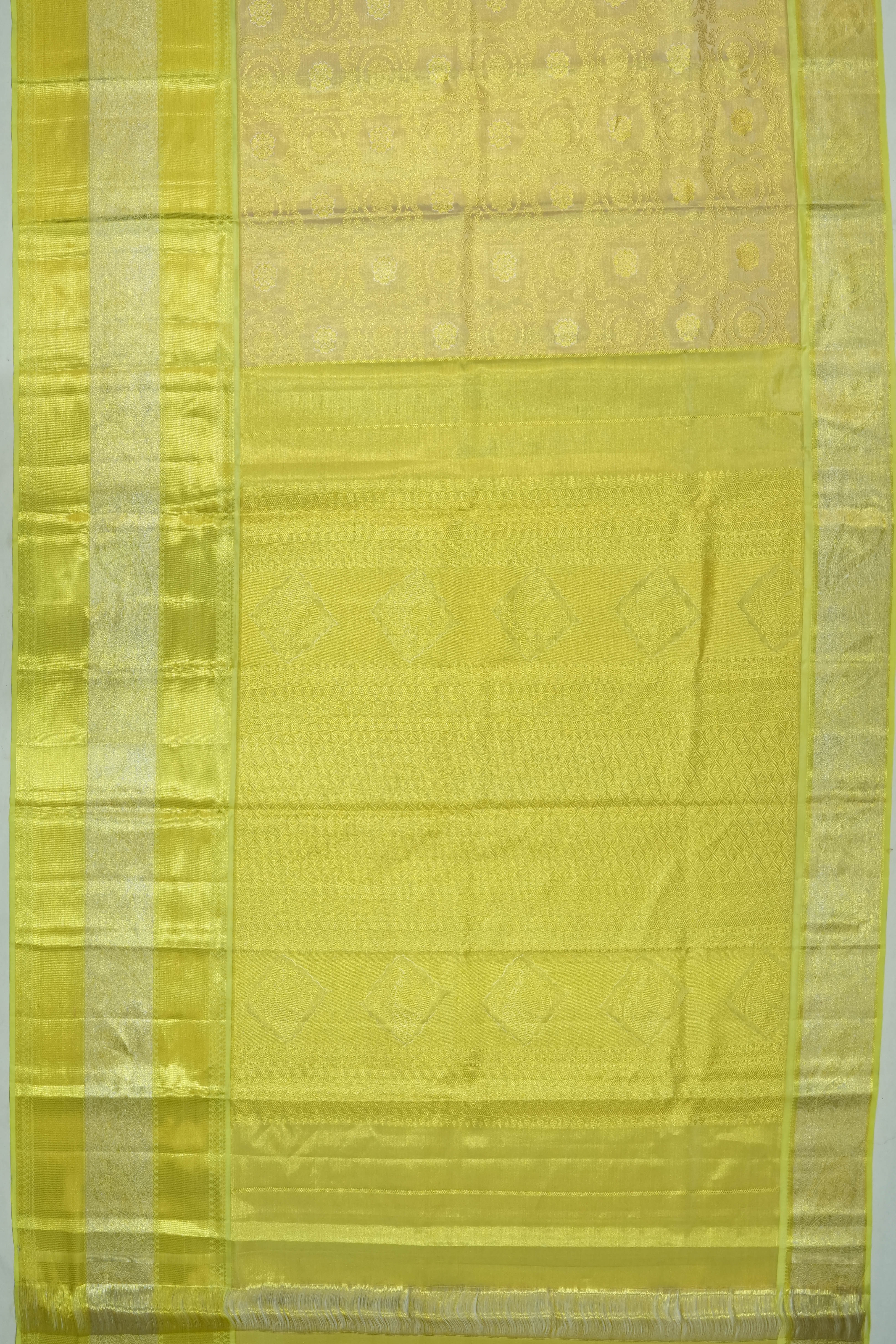 Taranga Kanchi Silk Tissue Brocade Gold Saree