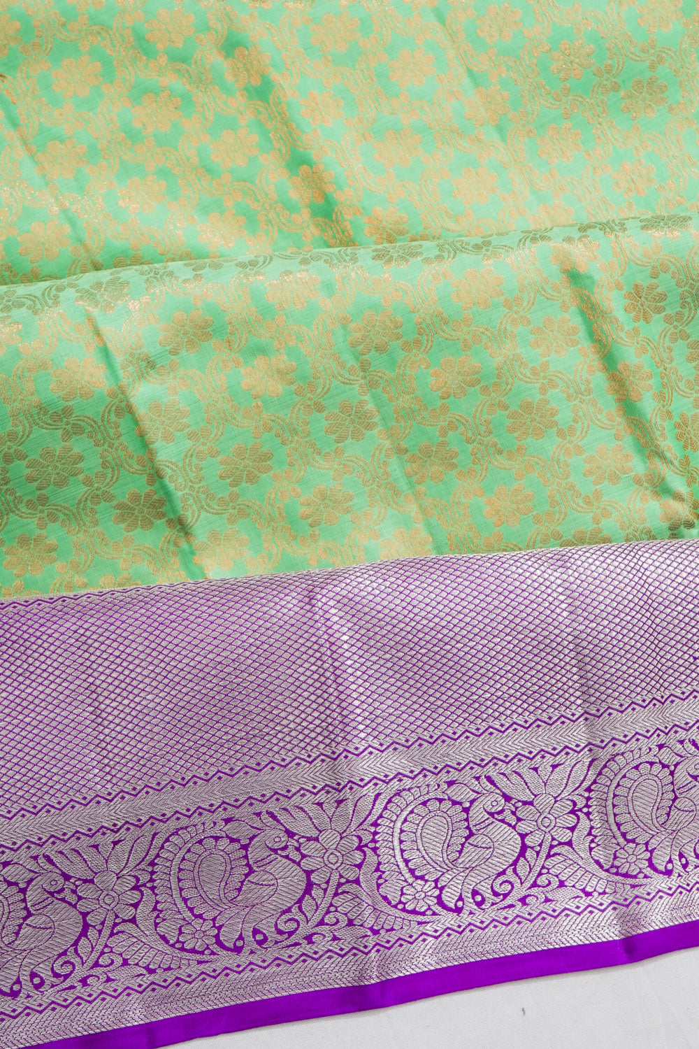 Dharmavaram Silk Brocade Green Saree