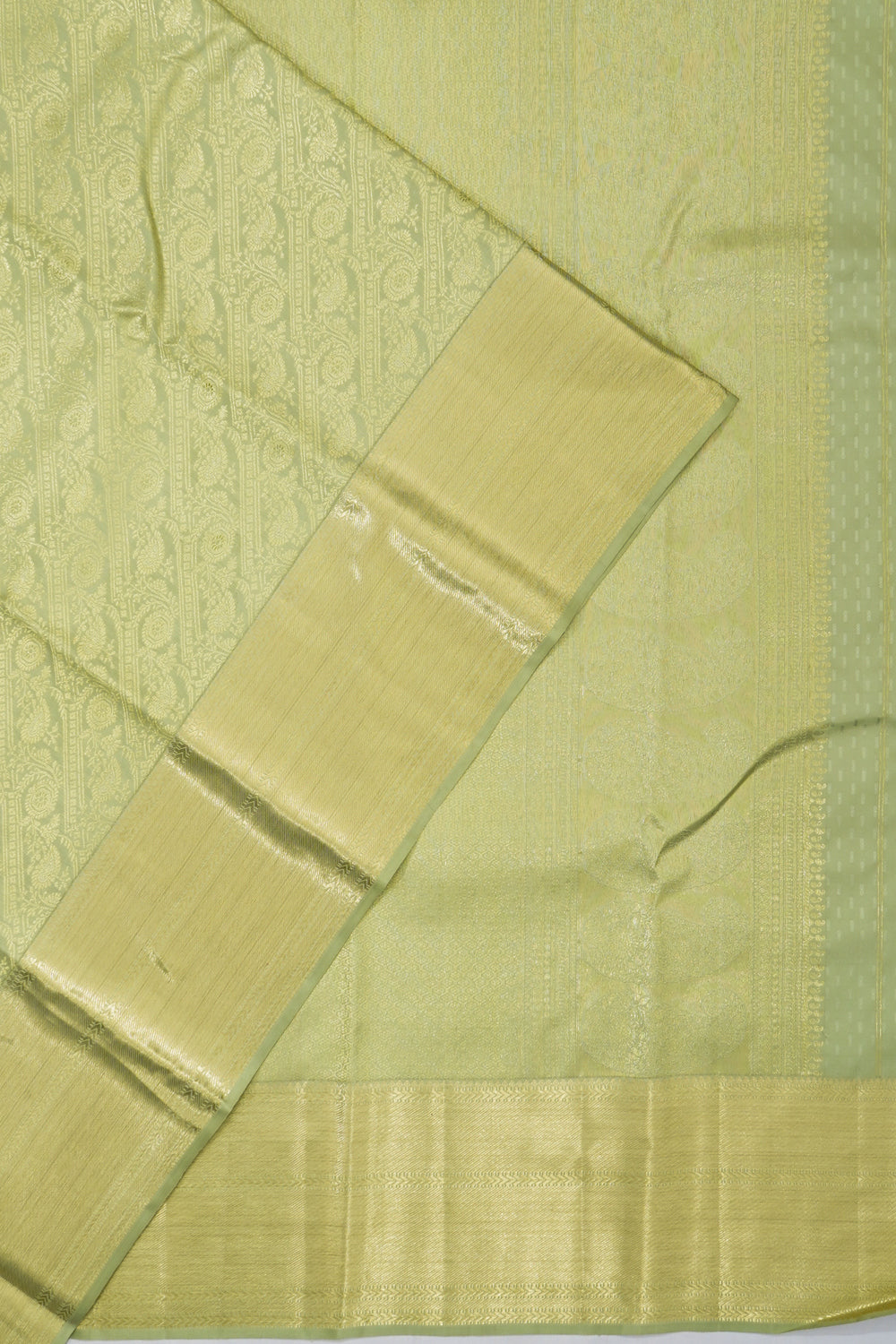 Dharmavaram Silk Brocade Pista Green Saree