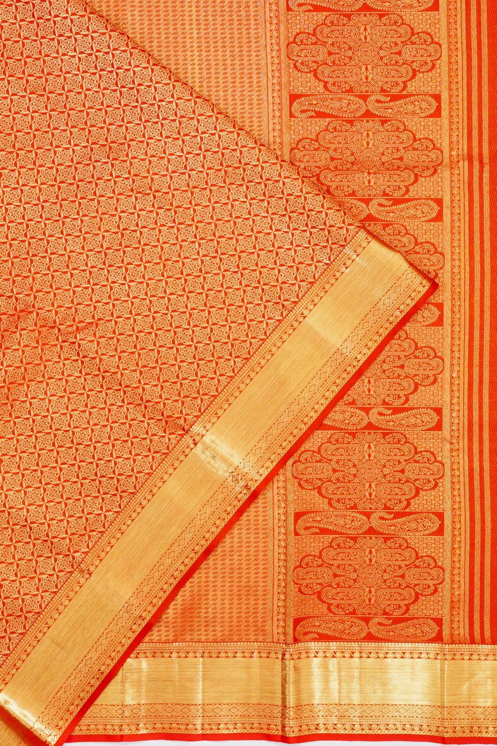 Dharmavaram Silk Brocade Red Saree