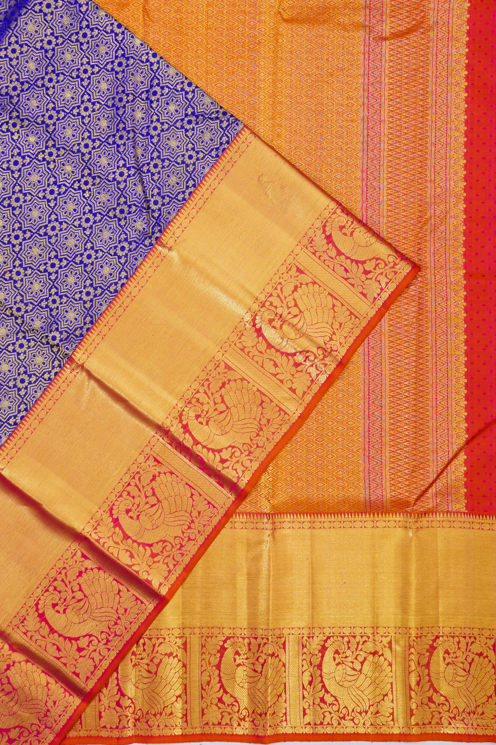 Dharmavaram Silk Brocade Blue Saree