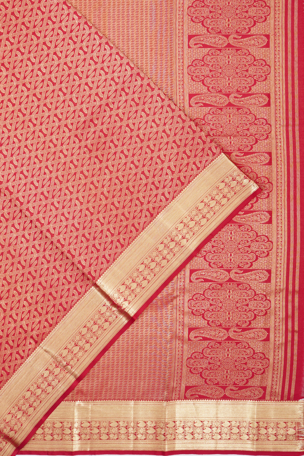 Dharmavaram Silk Brocade Red Saree