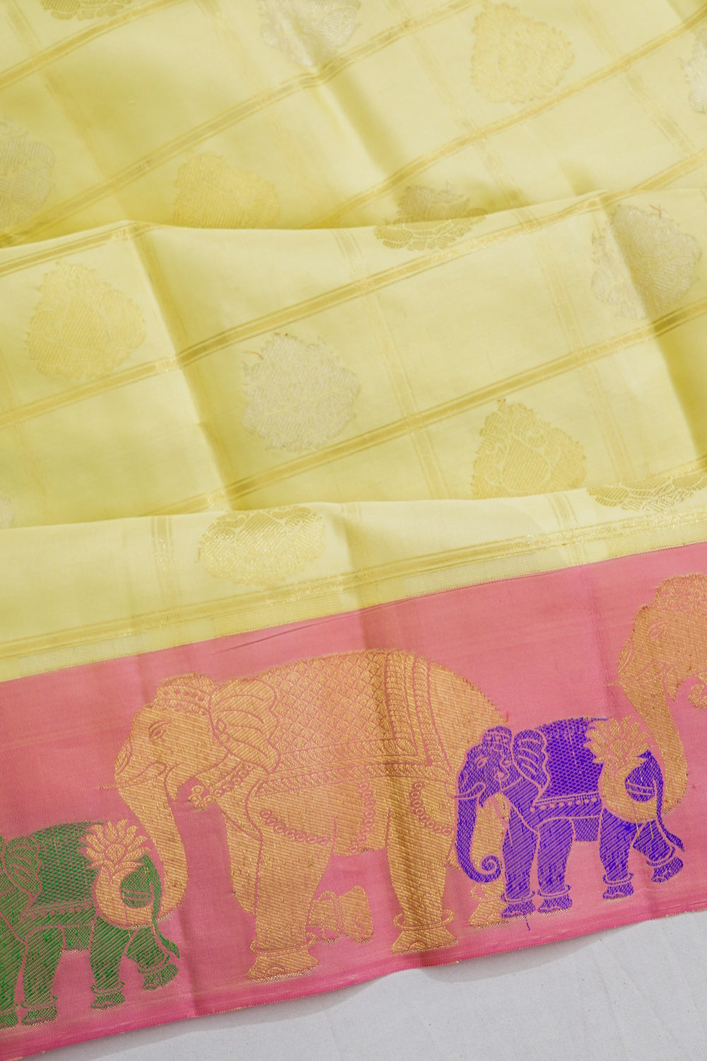 Dharmavaram Silk Brocade Pista Green Saree
