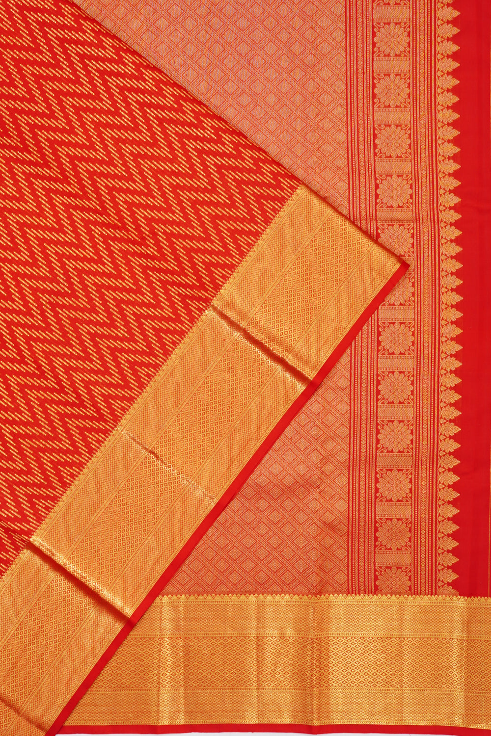 Dharmavaram Silk Brocade Red Saree