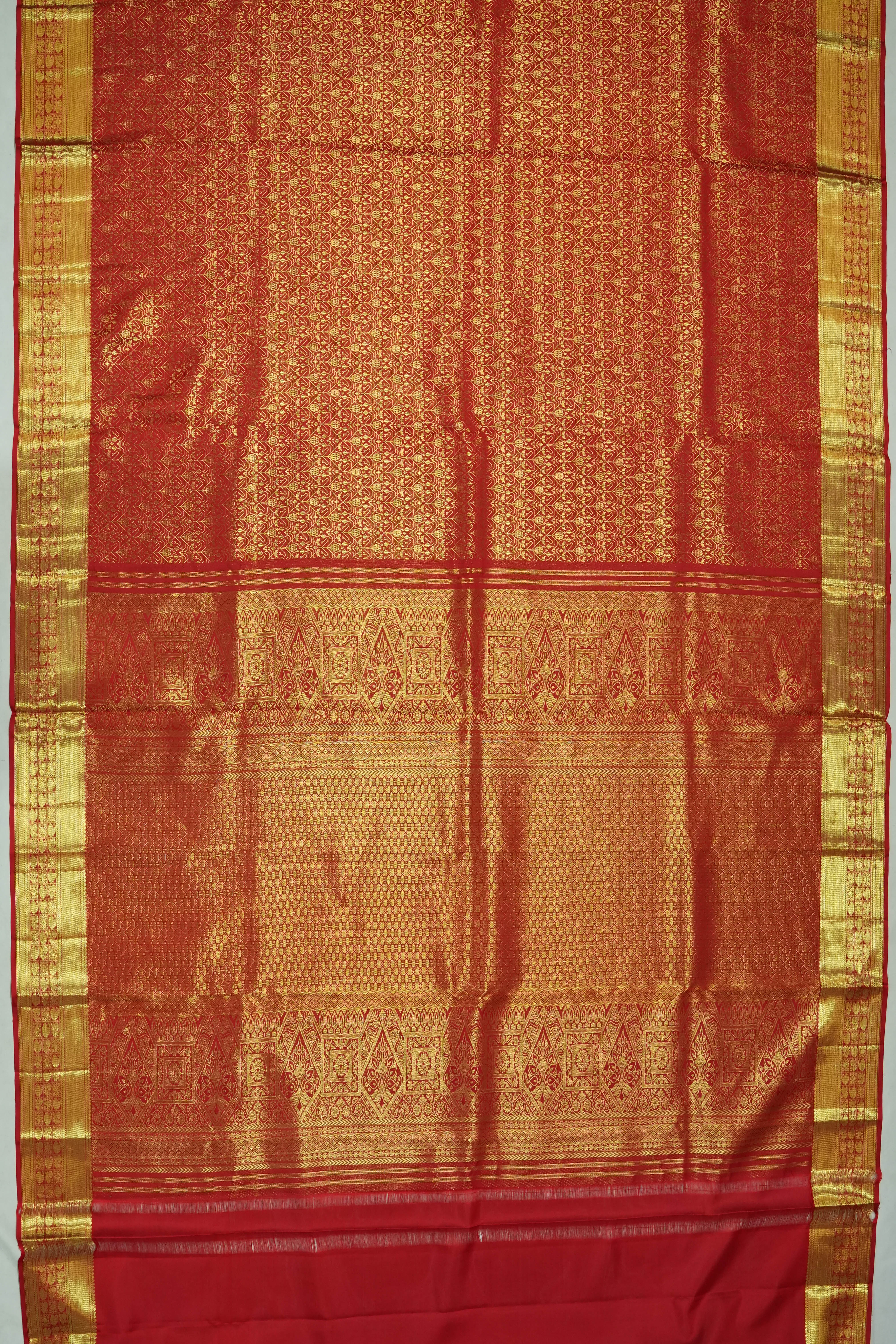 Dharmavaram Silk Brocade Red Saree
