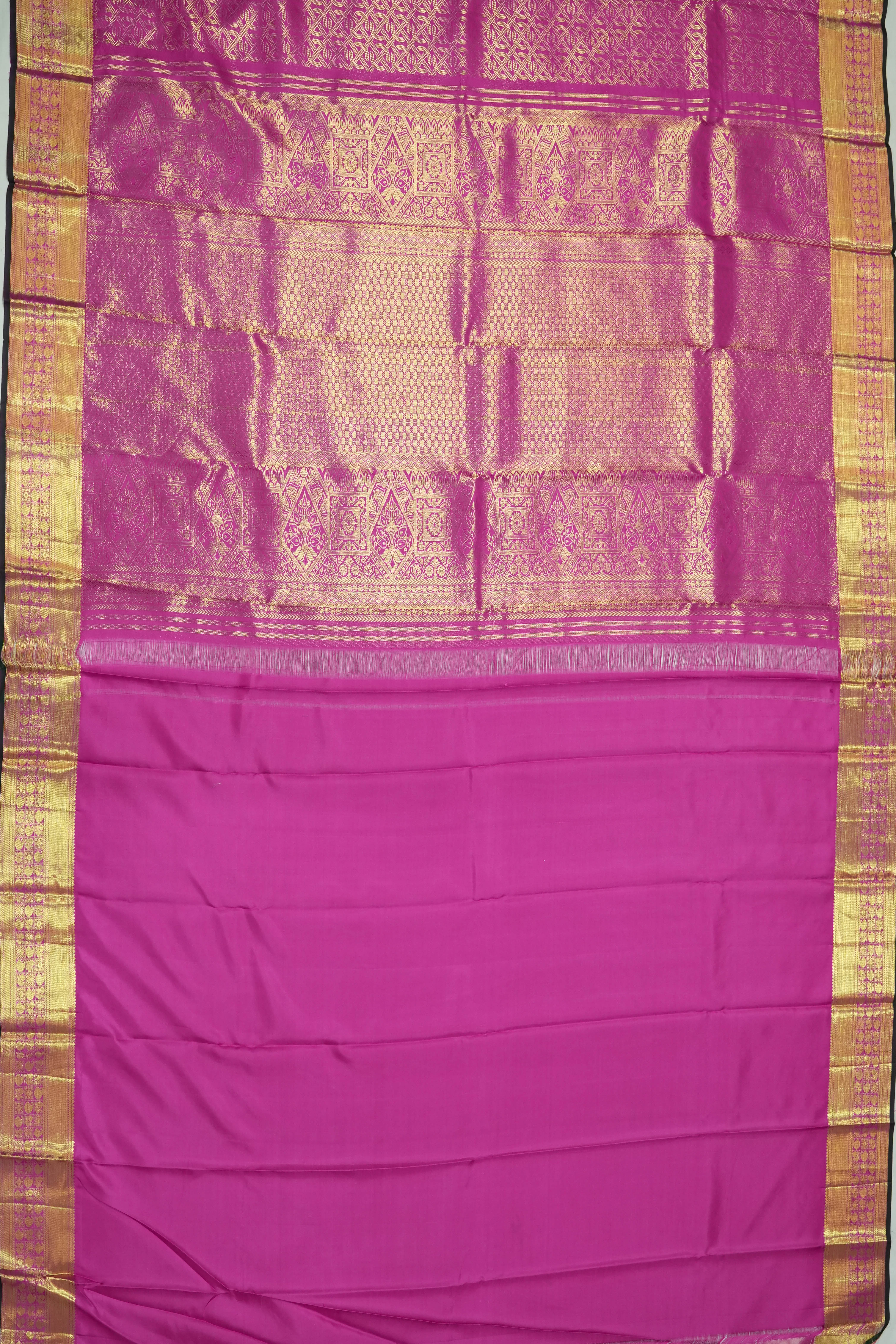 Dharmavaram Silk Brocade Pink Saree