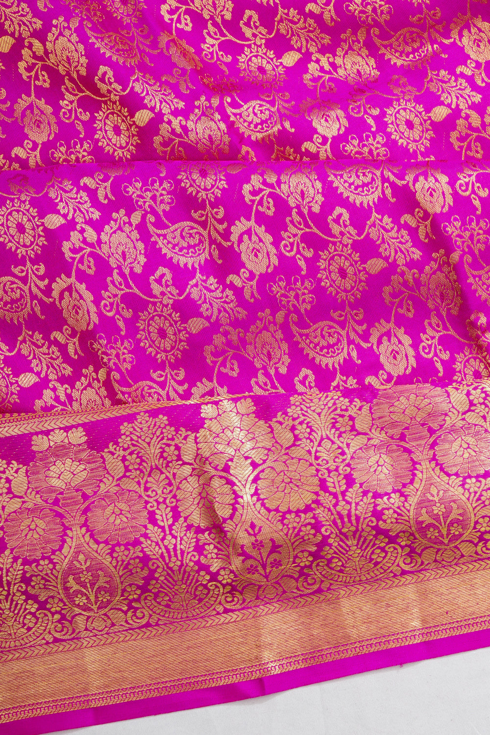 Dharmavaram Silk Brocade Pink Saree