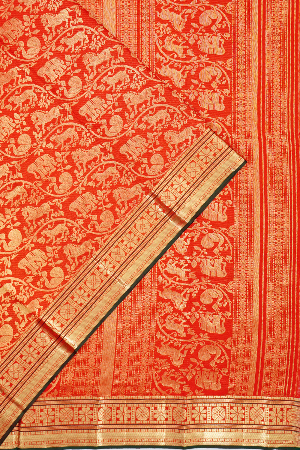 Dharmavaram Silk Jaal Red Saree