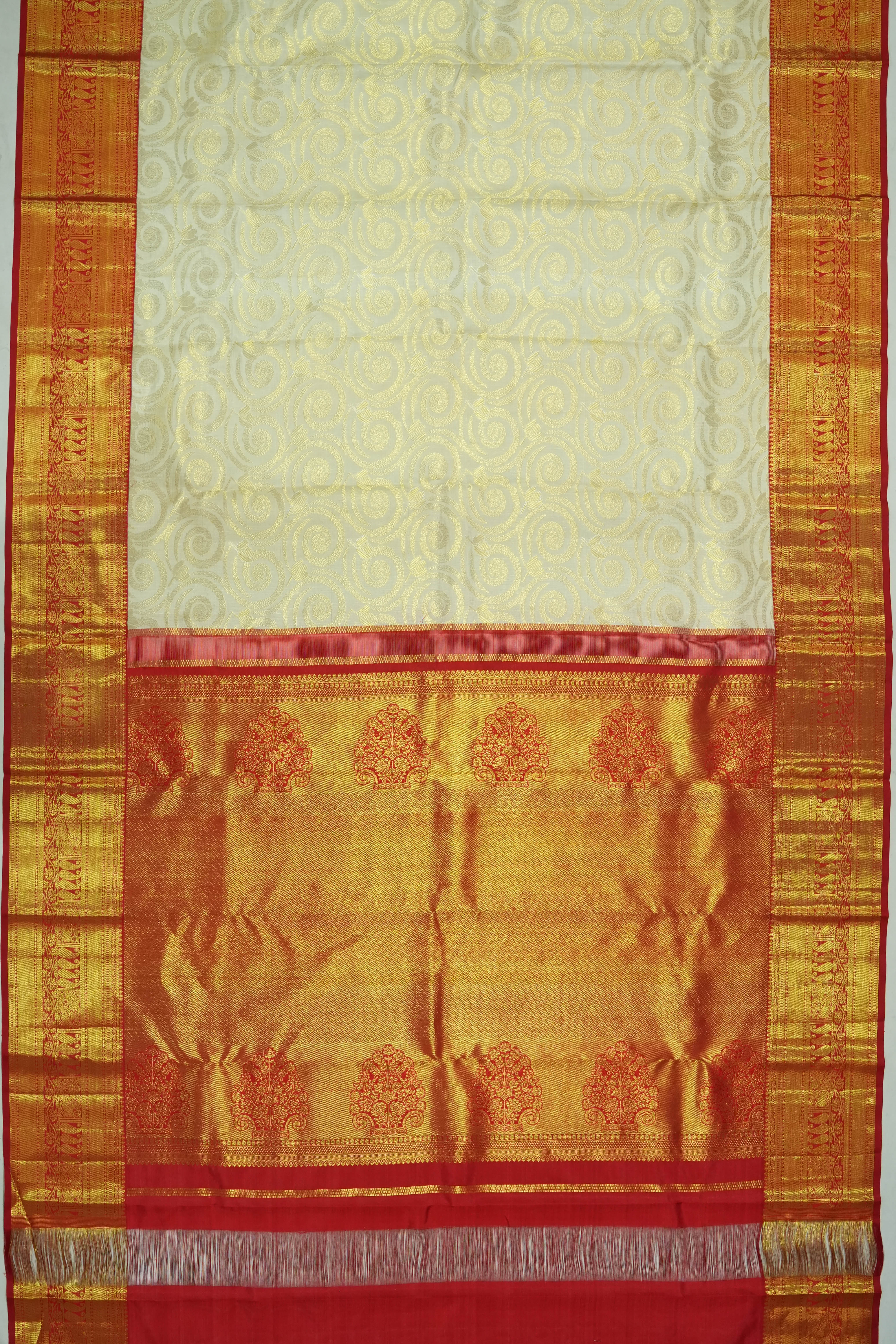 Dharmavaram Silk Brocade Cream Saree