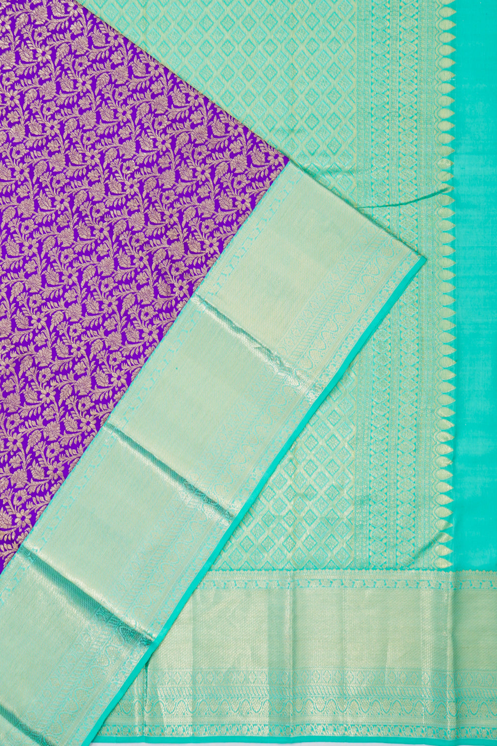 Dharmavaram Silk Brocade Violet Saree