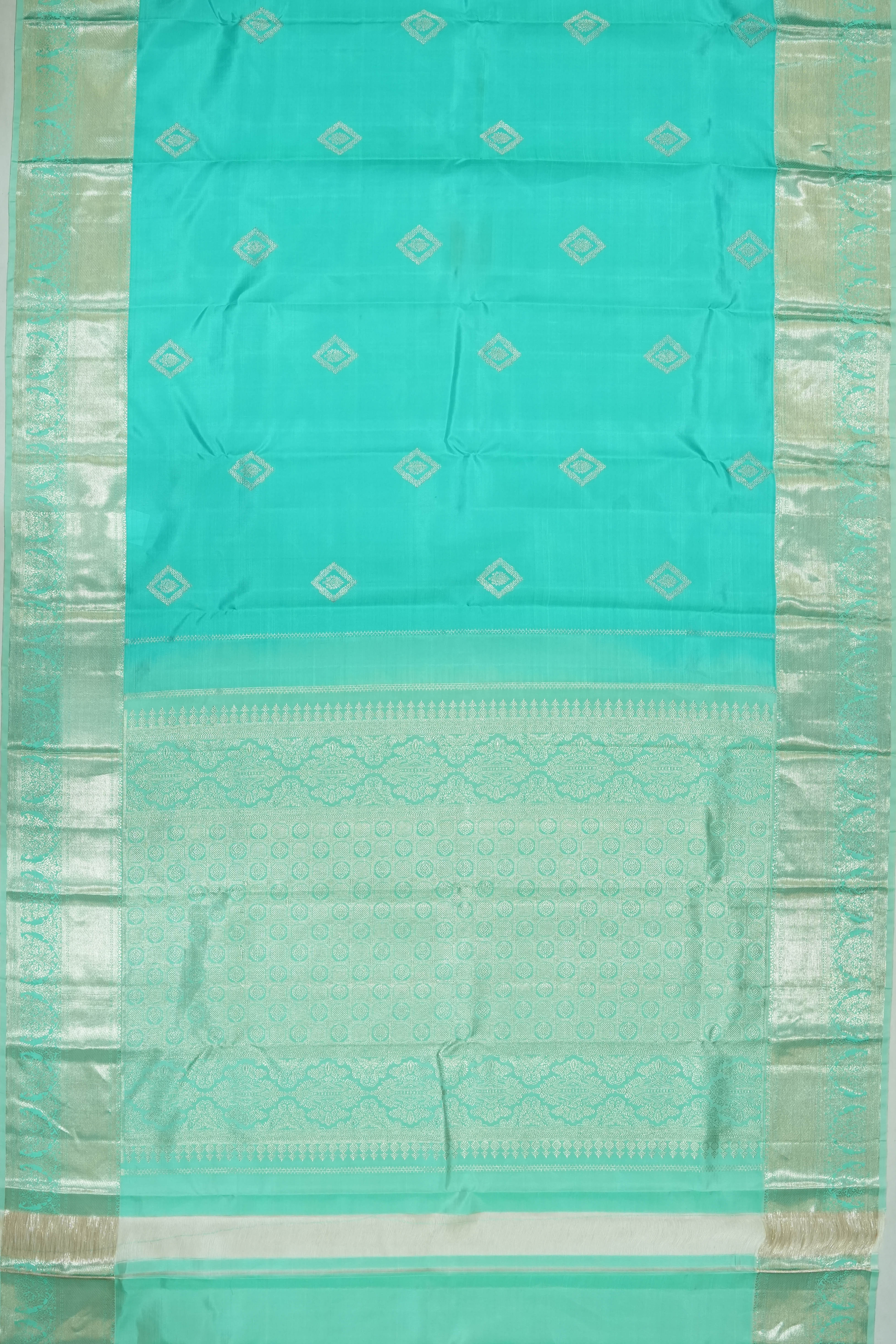 Dharmavaram Silk Butta Sea Green Saree