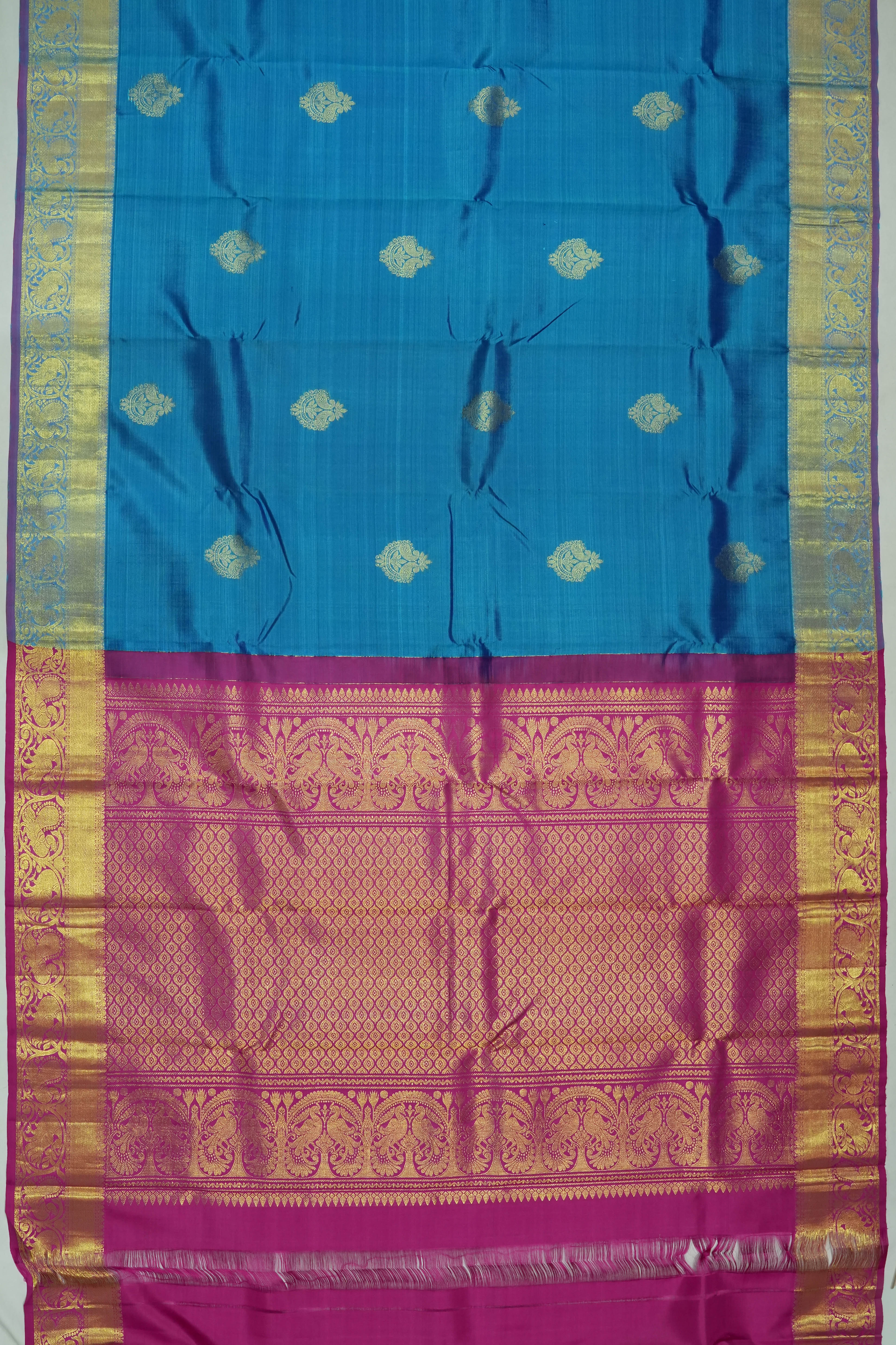 Dharmavaram Silk Butta Blue Saree