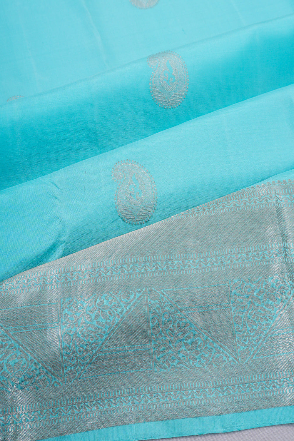 Dharmavaram Silk Butta Sky Blue Saree
