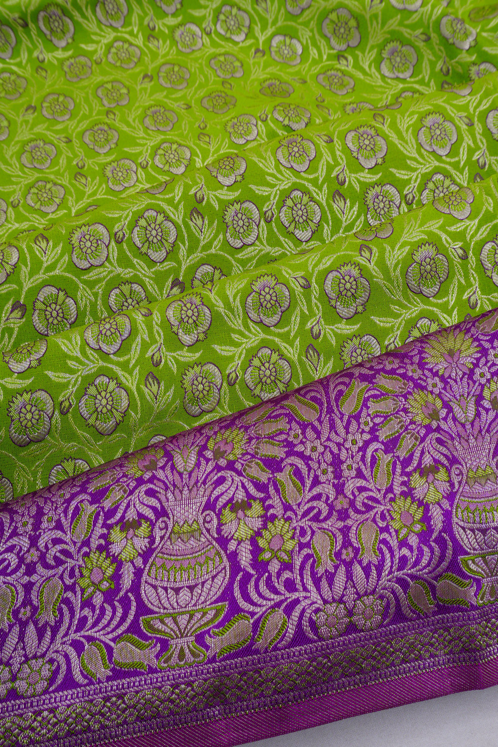 Taranga Kanchi Silk Brocade Green Saree