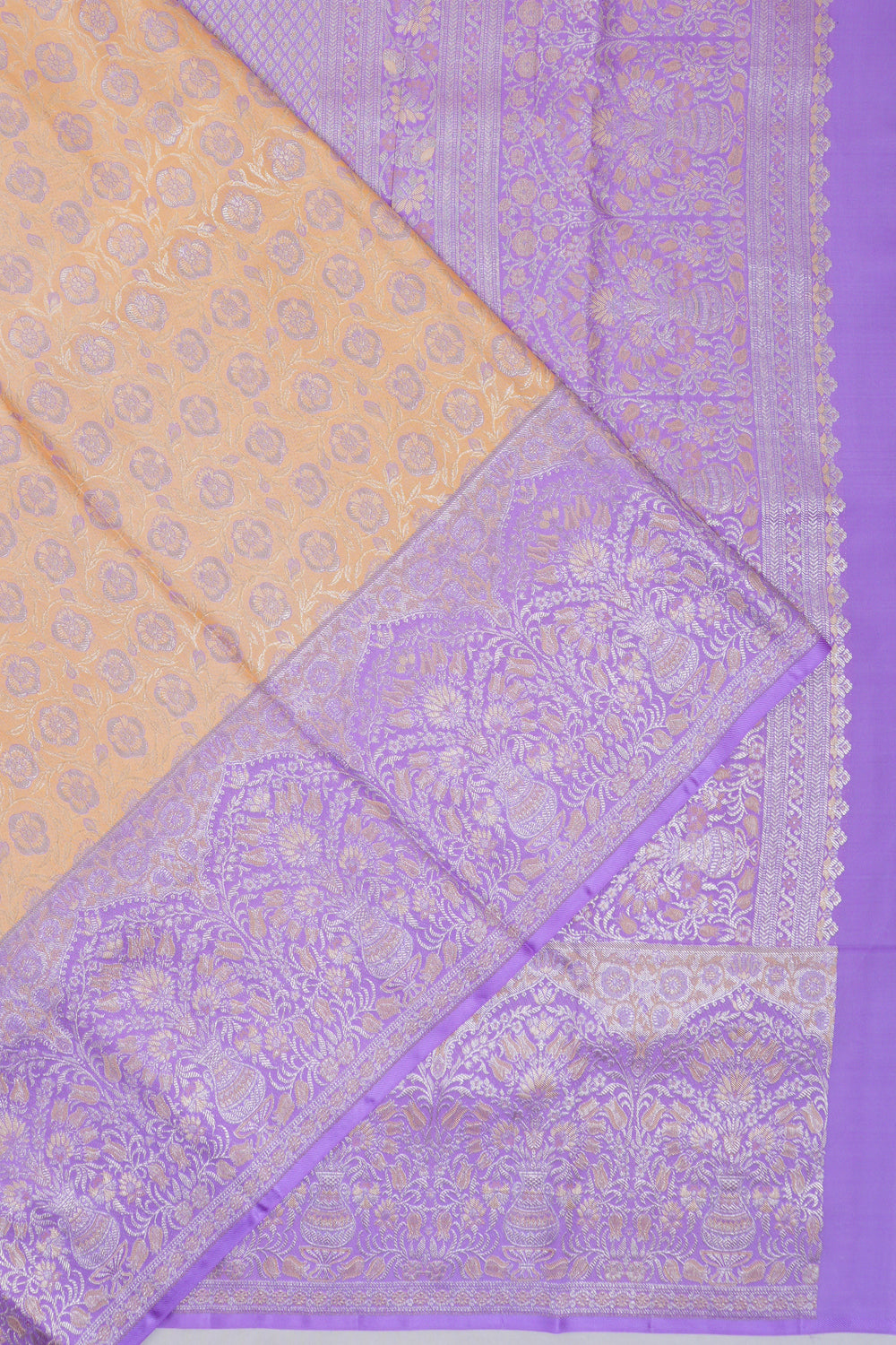Taranga Kanchi Silk Brocade Peach Saree