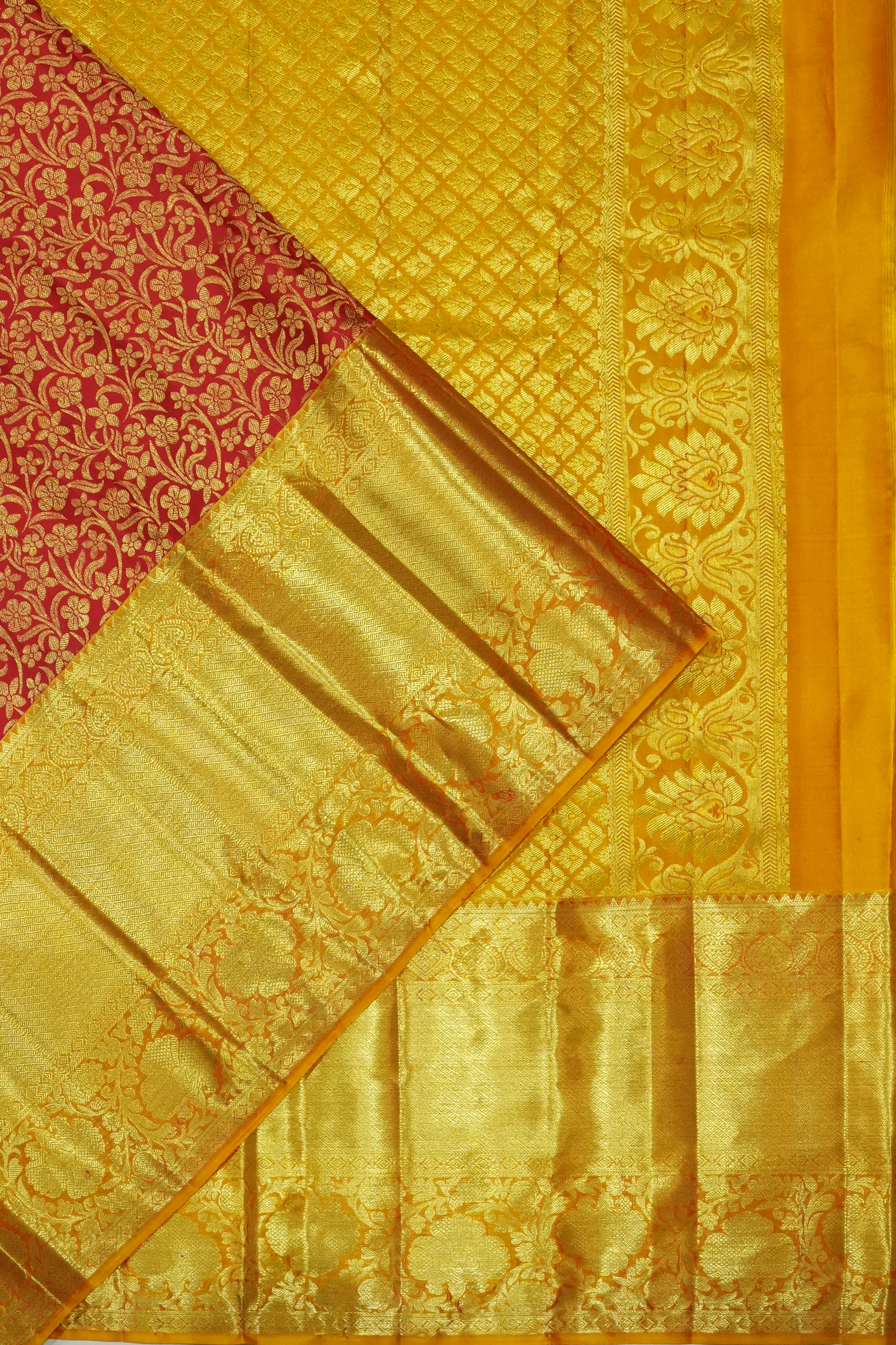 Dharmavaram Silk Brocade Red Saree