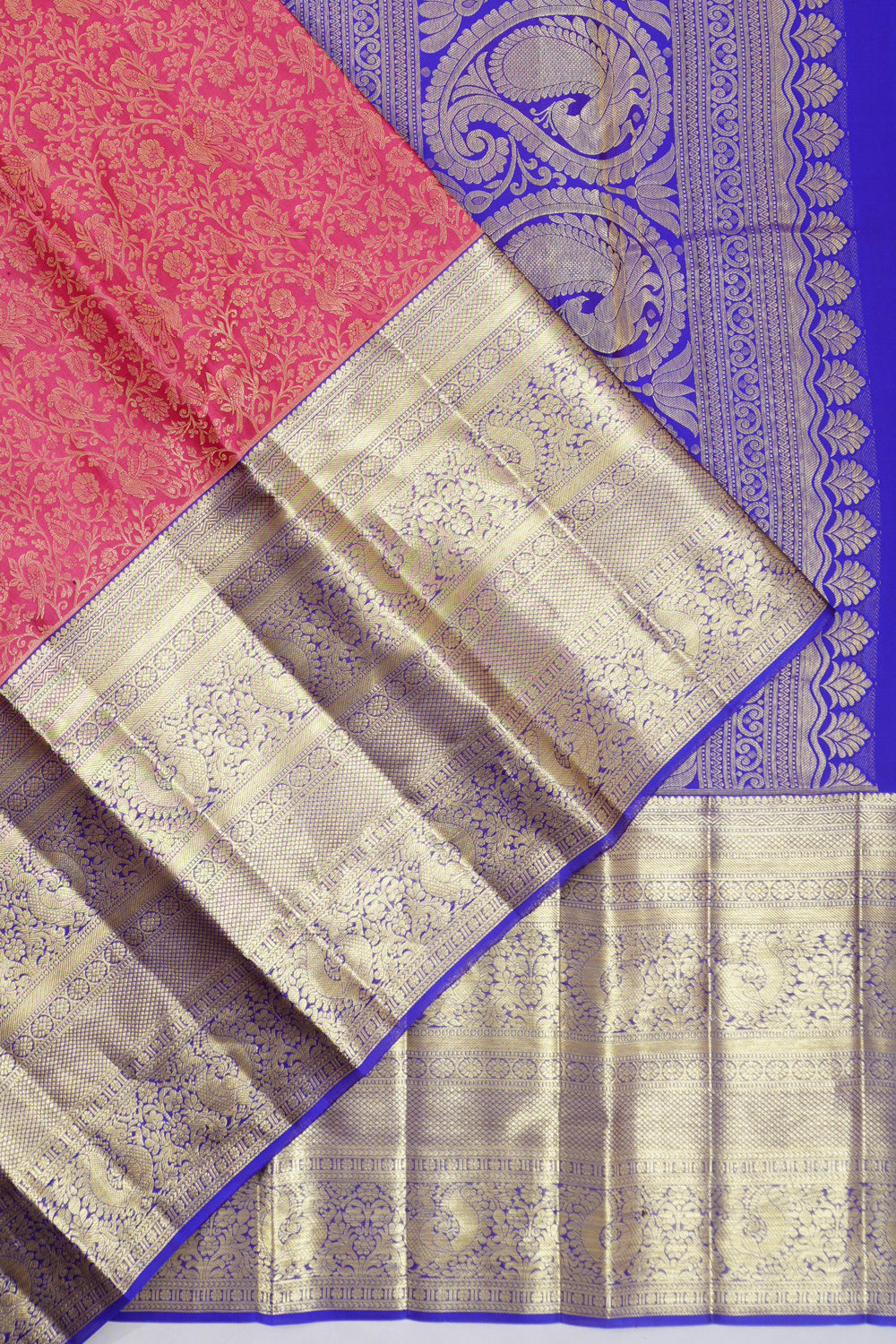 Dharmavaram Silk Brocade Pink Saree