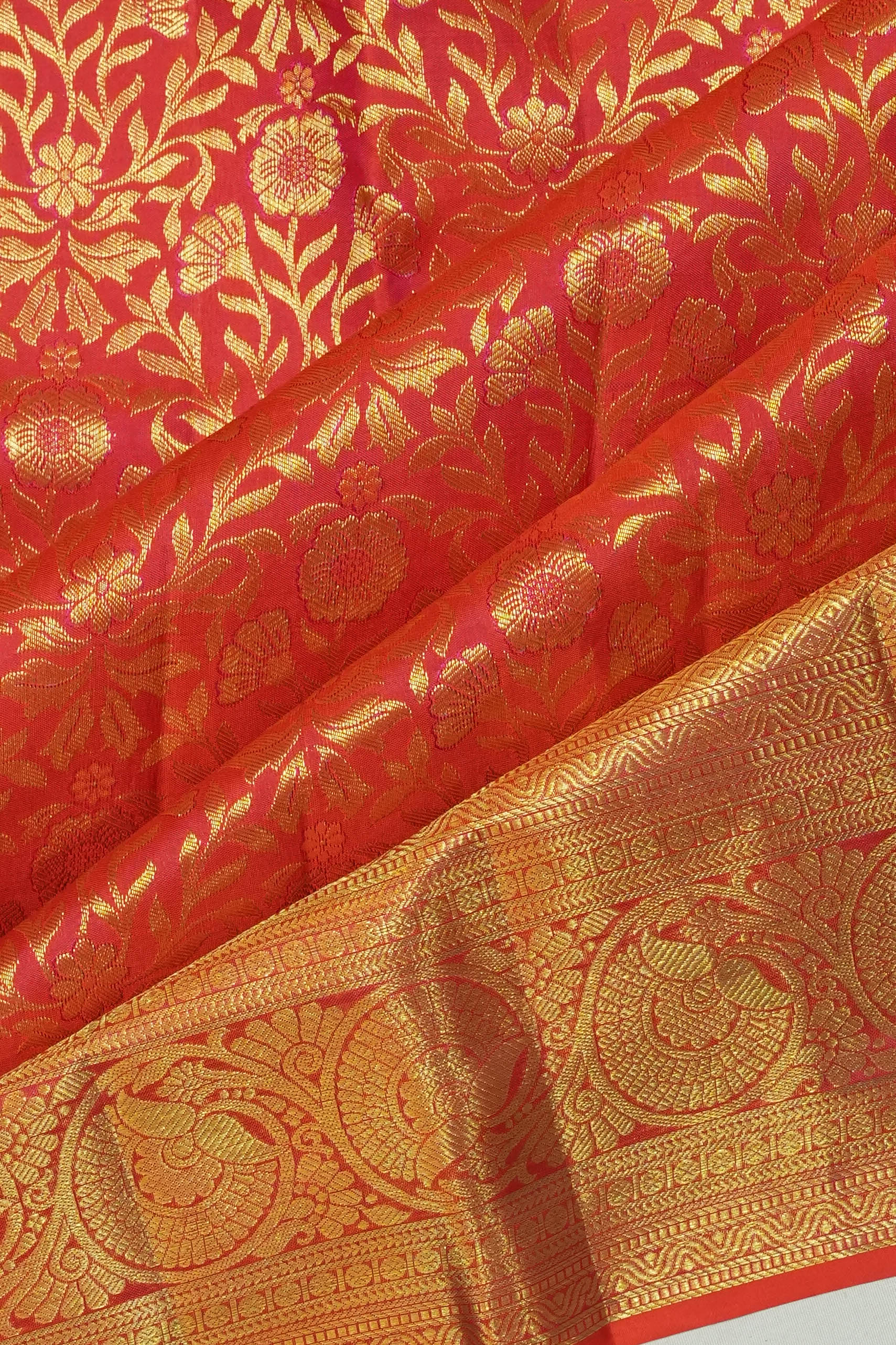Dharmavaram Silk Brocade Red Saree