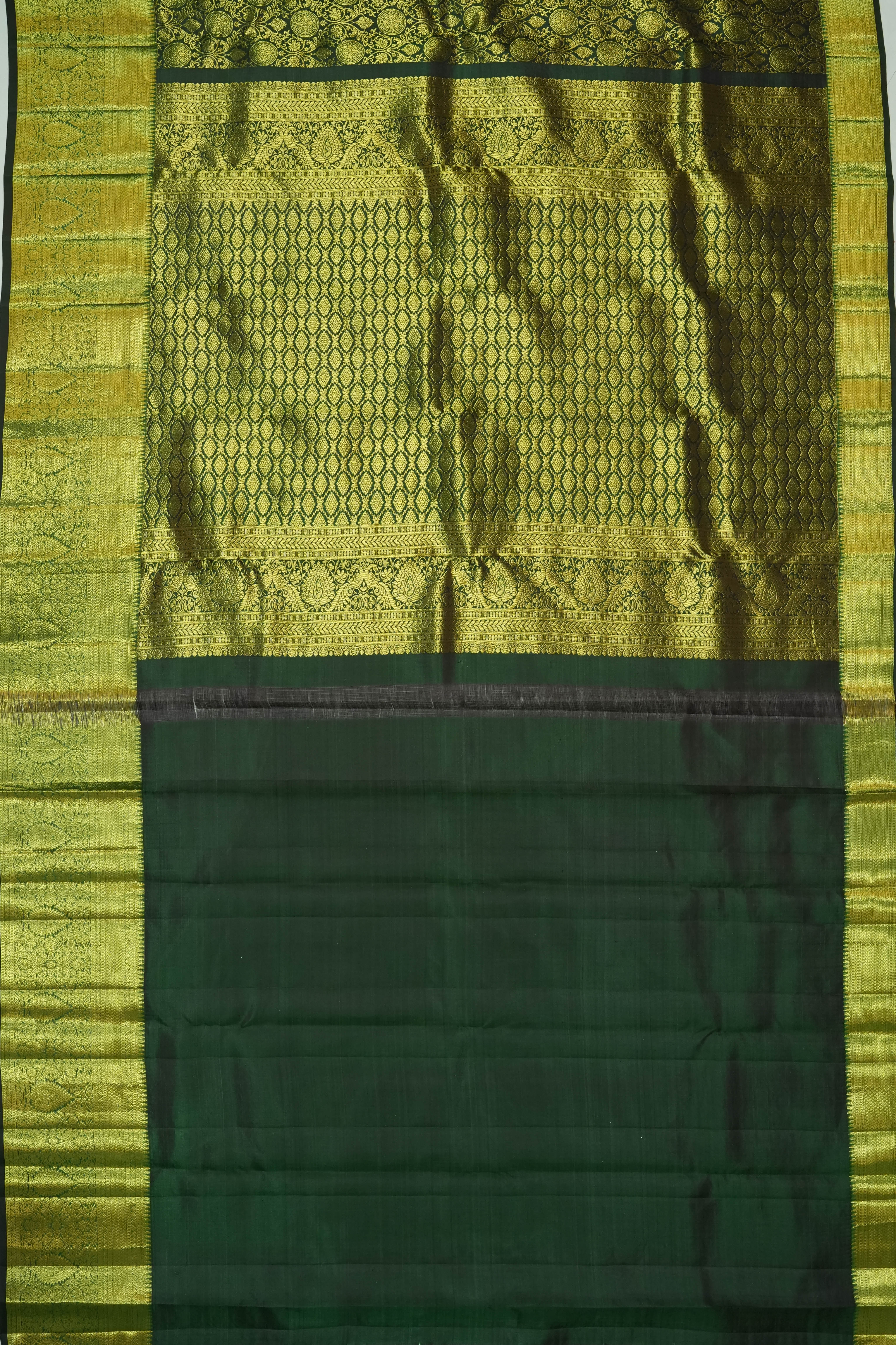 Dharmavaram Silk Brocade Green Saree