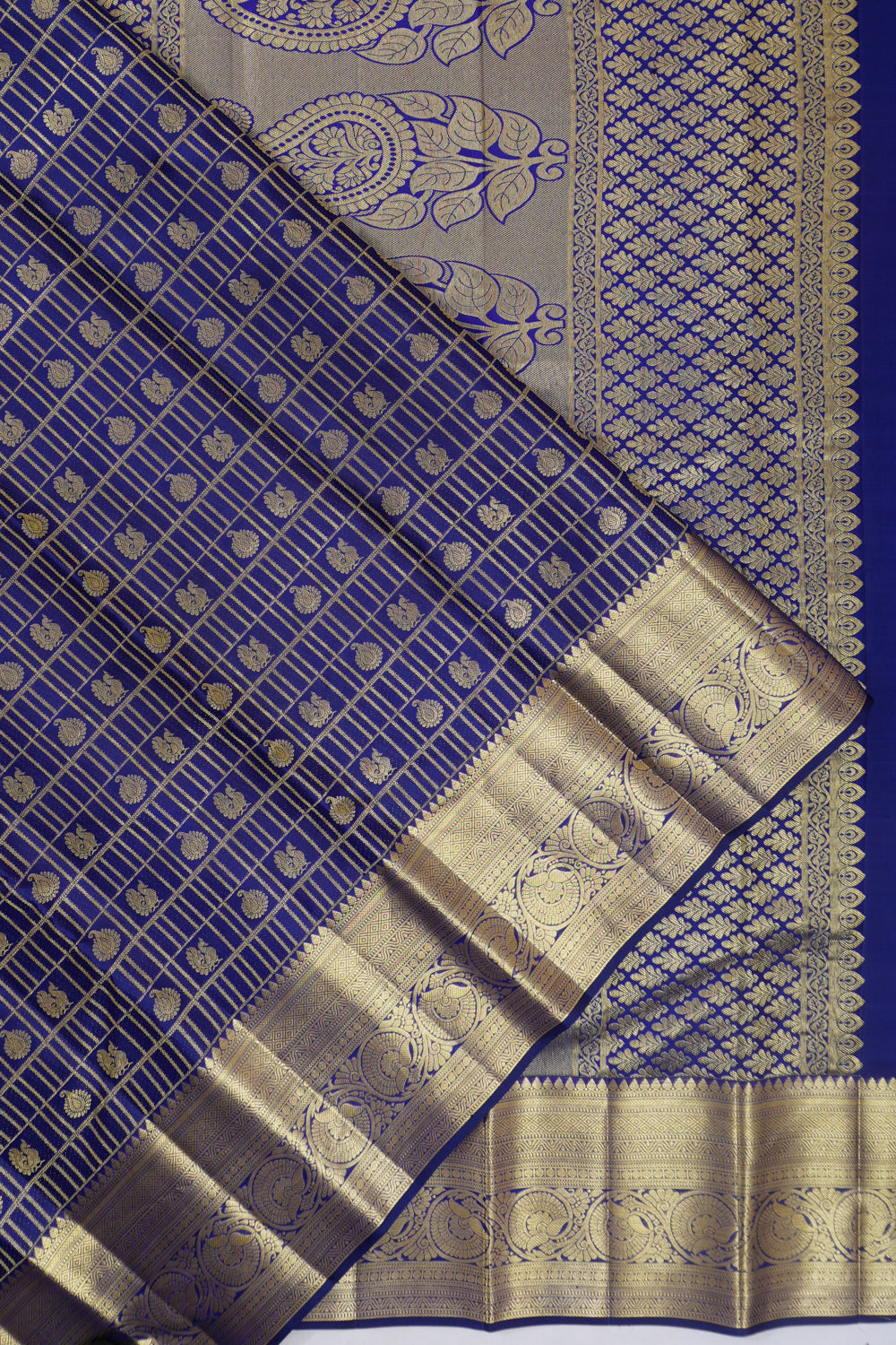 Dharmavaram Silk Brocade Blue Saree