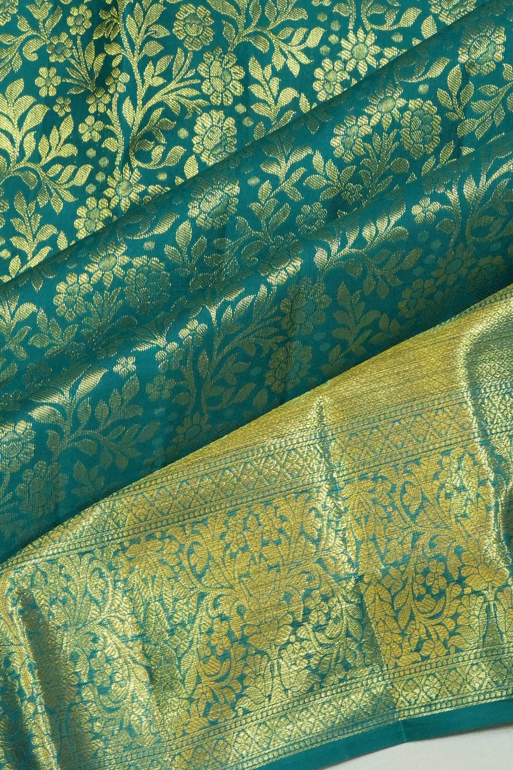 Dharmavaram Silk Brocade Blue Saree