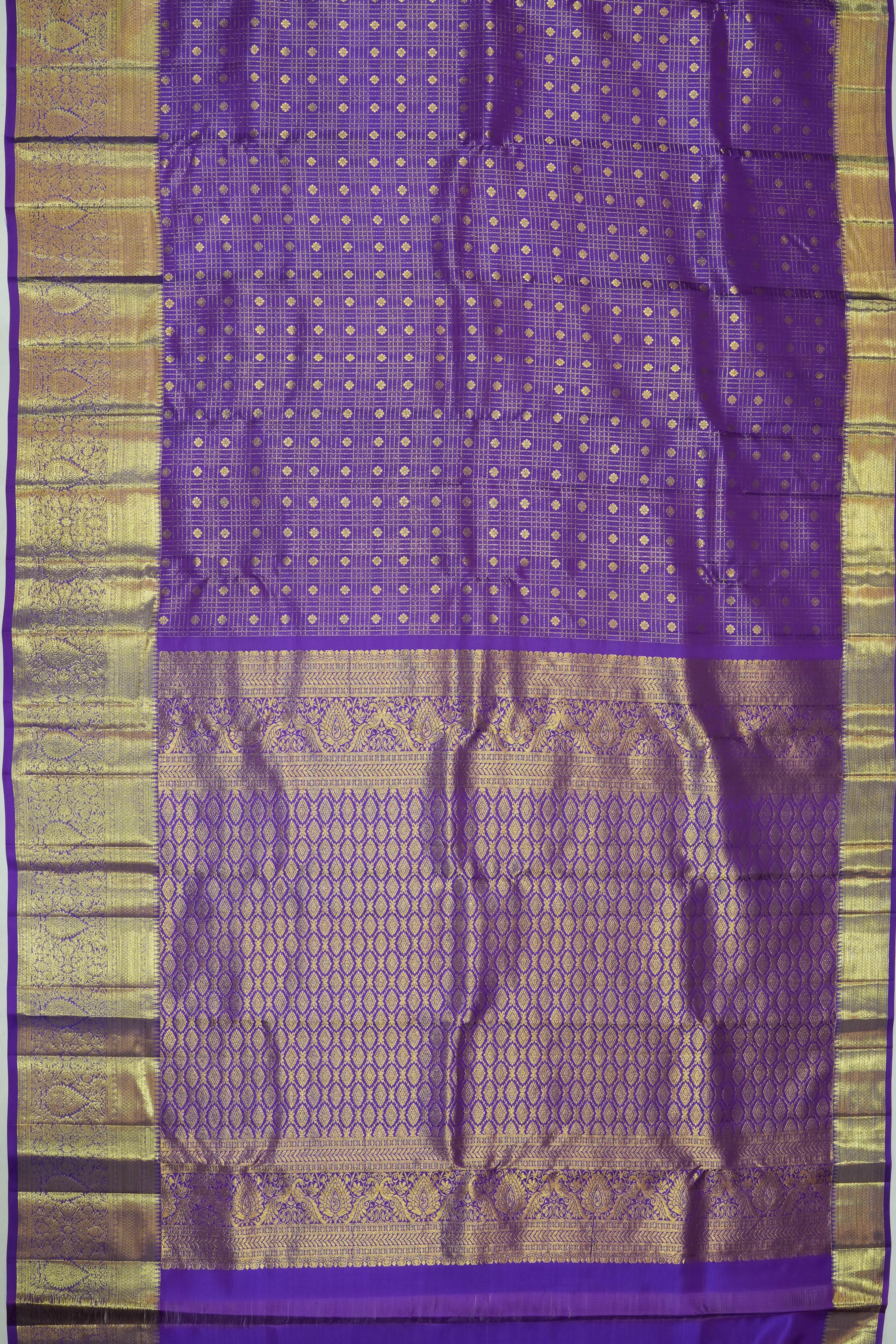 Dharmavaram Silk Brocade Violet Saree